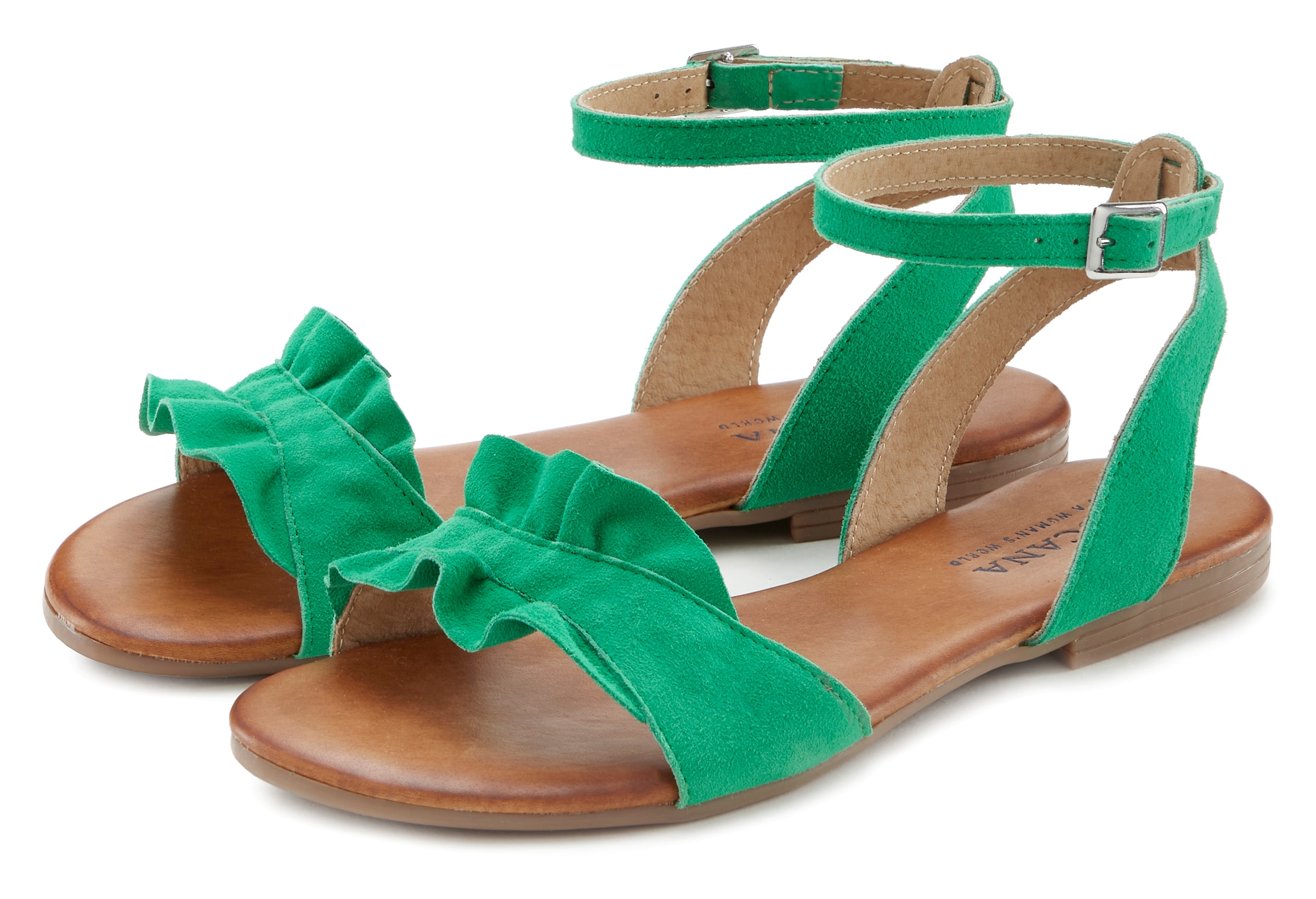 LASCANA Sandale, Sandalette, Sommerschuh aus hochwertigem Leder mit kleinen günstig online kaufen