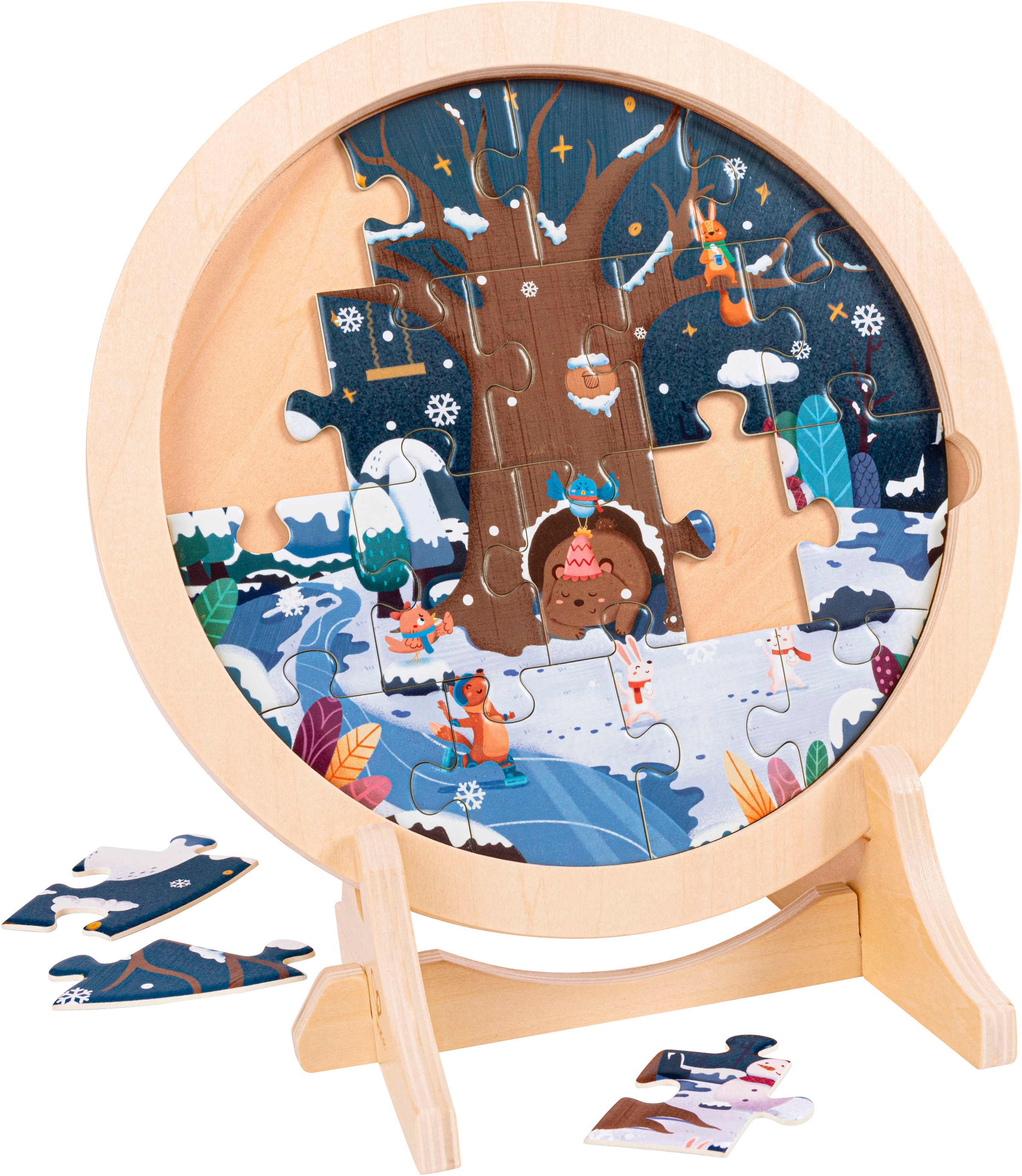 Hape Puzzle »4-Jahreszeiten-Lagenpuzzle«, leuchtet im Dunkeln