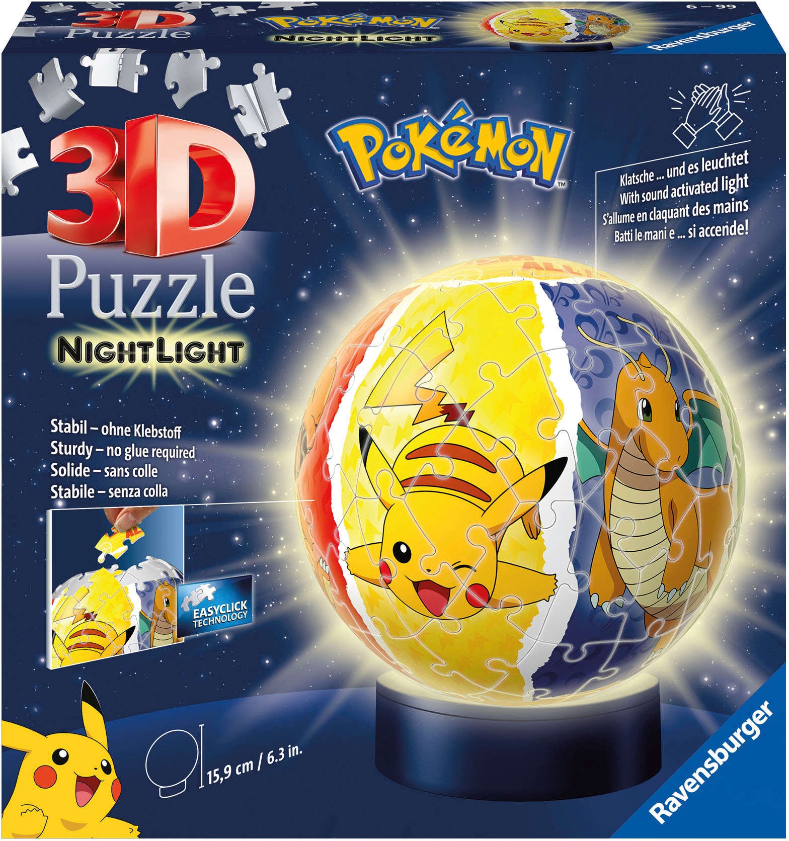 3D-Puzzle »Nachtlicht - Pokémon«, mit Leuchtsockel; Made in Europe; FSC® - schützt...