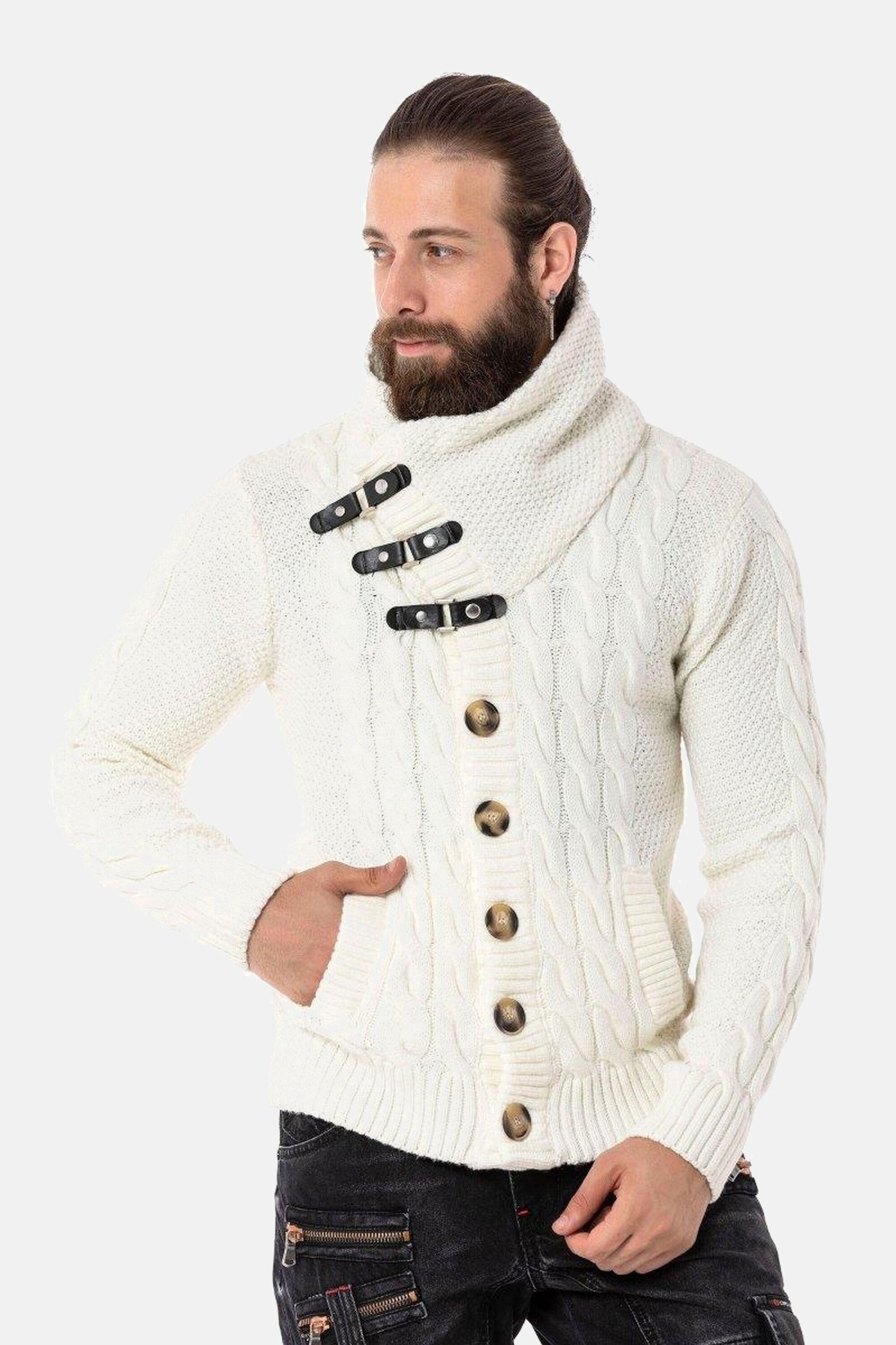 Cipo & Baxx Strickpullover "Pullover", 1 Stk. mit trendigem Schalkragen, CP günstig online kaufen