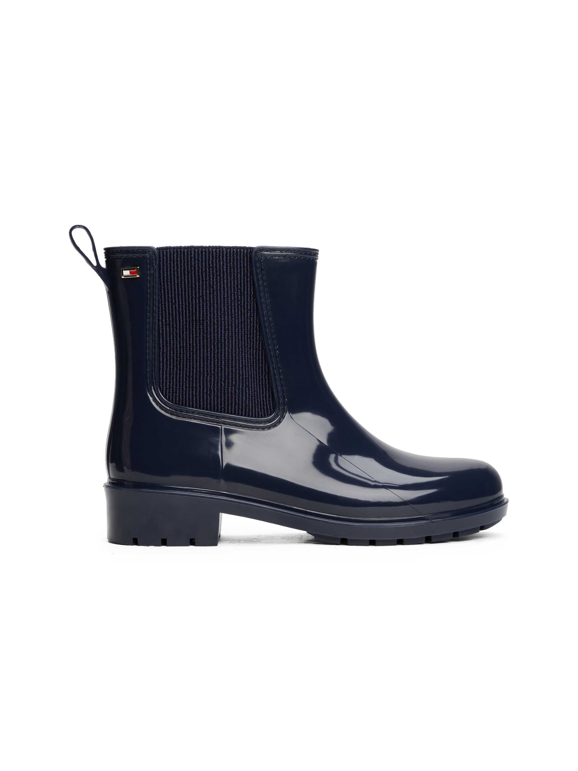 Thumbnail - Tommy Hilfiger Chelseaboots "FLAG HARDWARE RAINBOOT", Blockabsatz, Schlupfboots, Gummistiefel mit Logo-Emblem