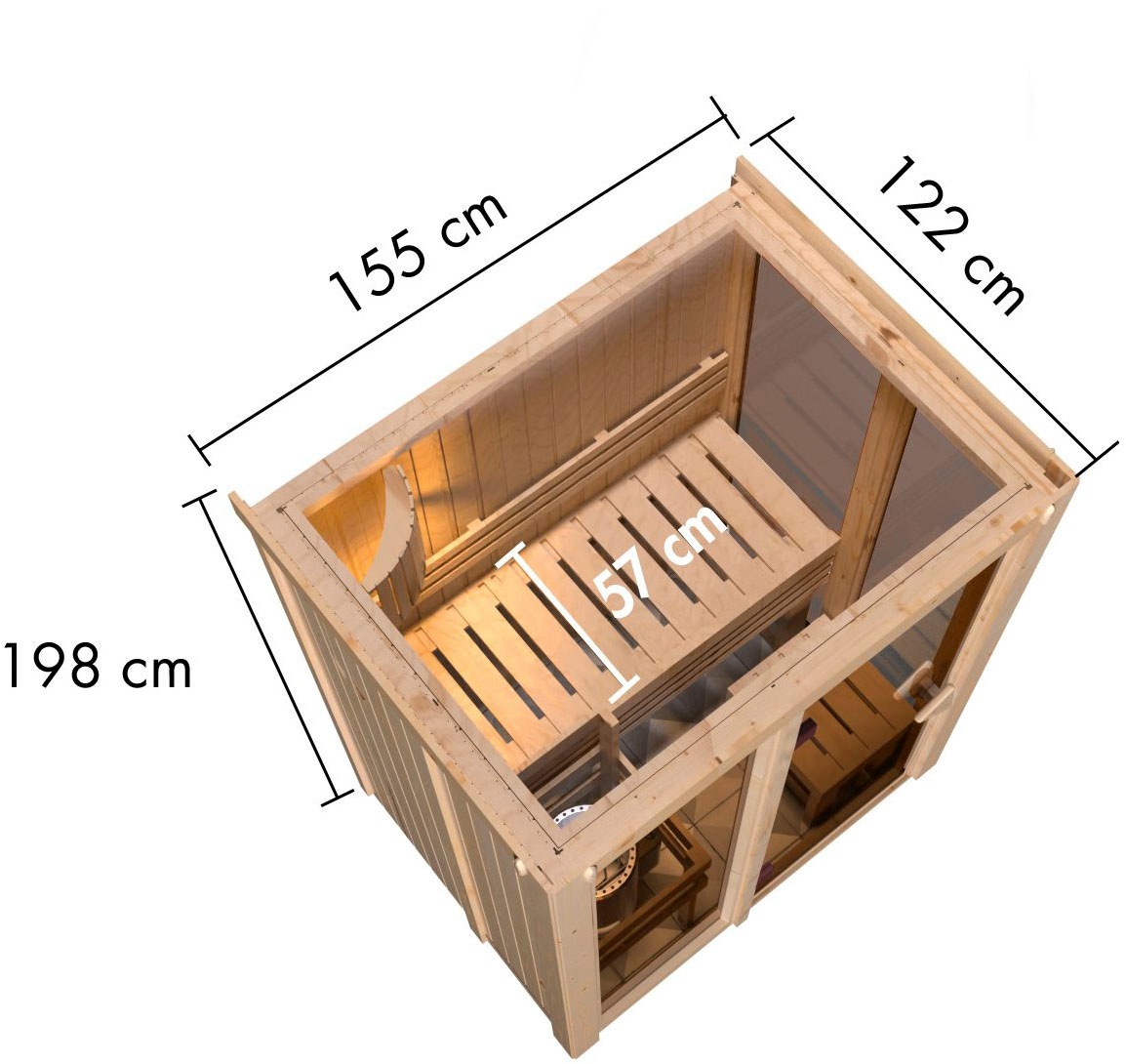 Karibu Sauna »Ivana 1«, Ganzglasfront
