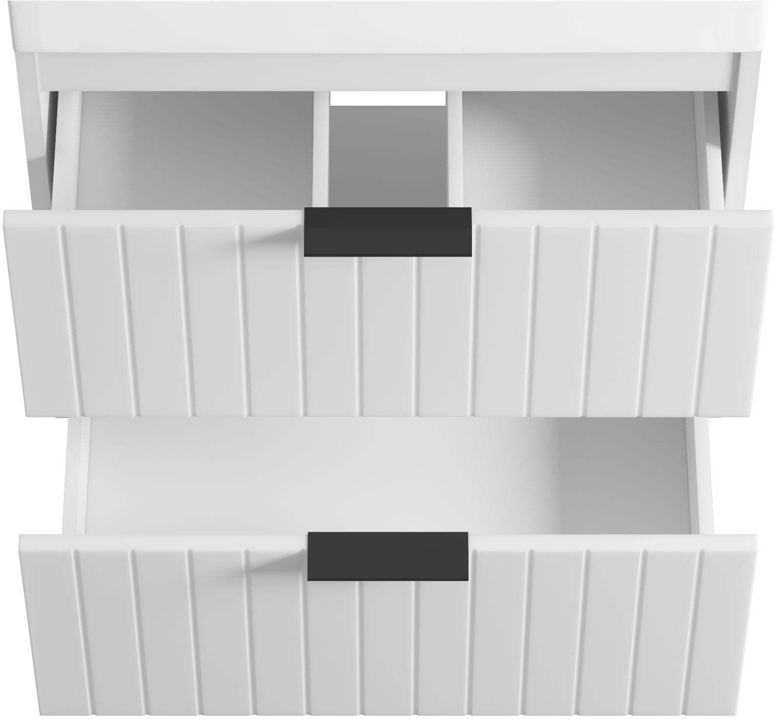 welltime Waschtisch »HARMONY mit Waschbecken, Breite 60 oder 80cm, modernes Design« Schrank mit 2 Schubladen, Soft-Close-Function, Paneeloptik