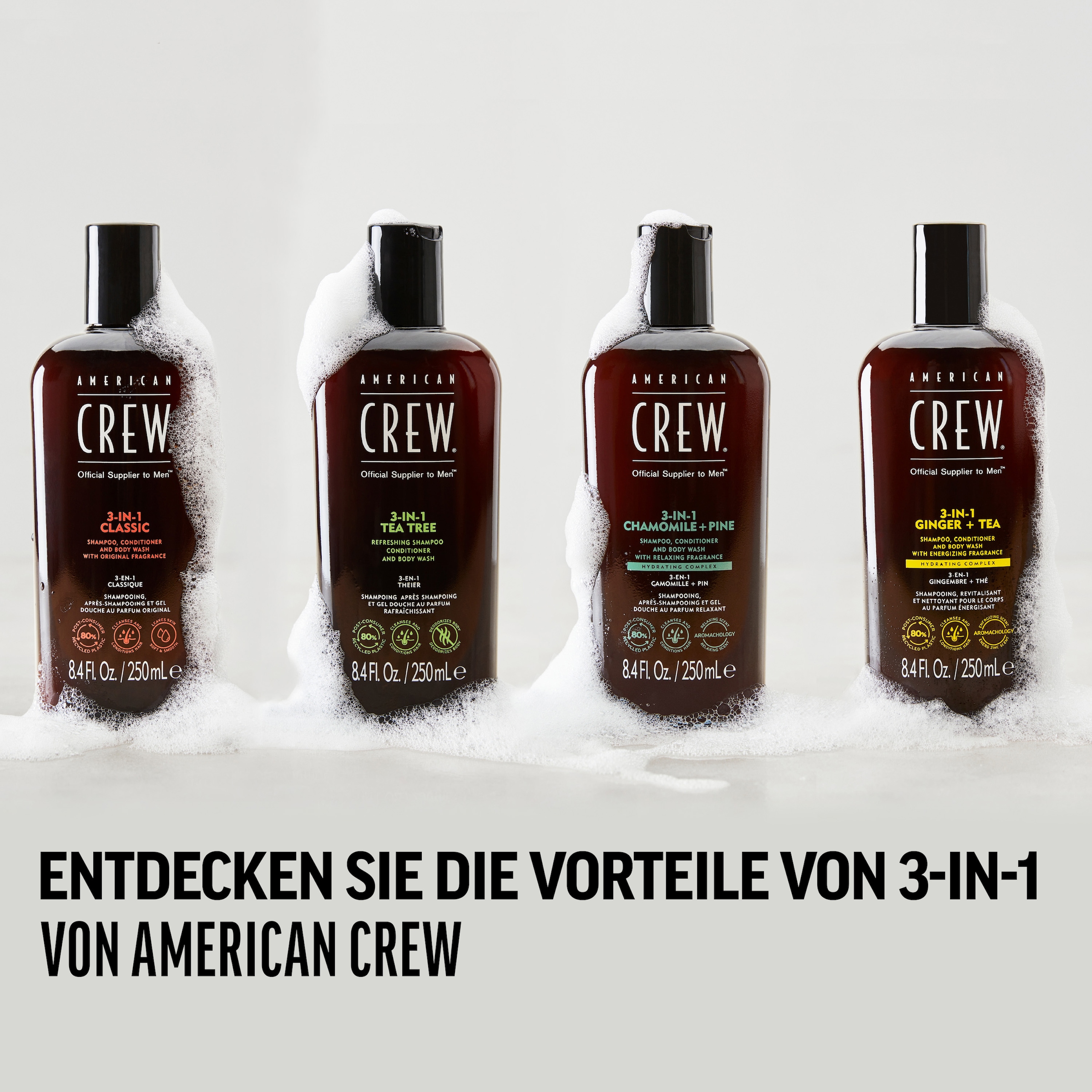 American Crew Haarshampoo »3In1 Classic Shampoo, Conditioner & Body Wash 250 ml«, (1 tlg.)