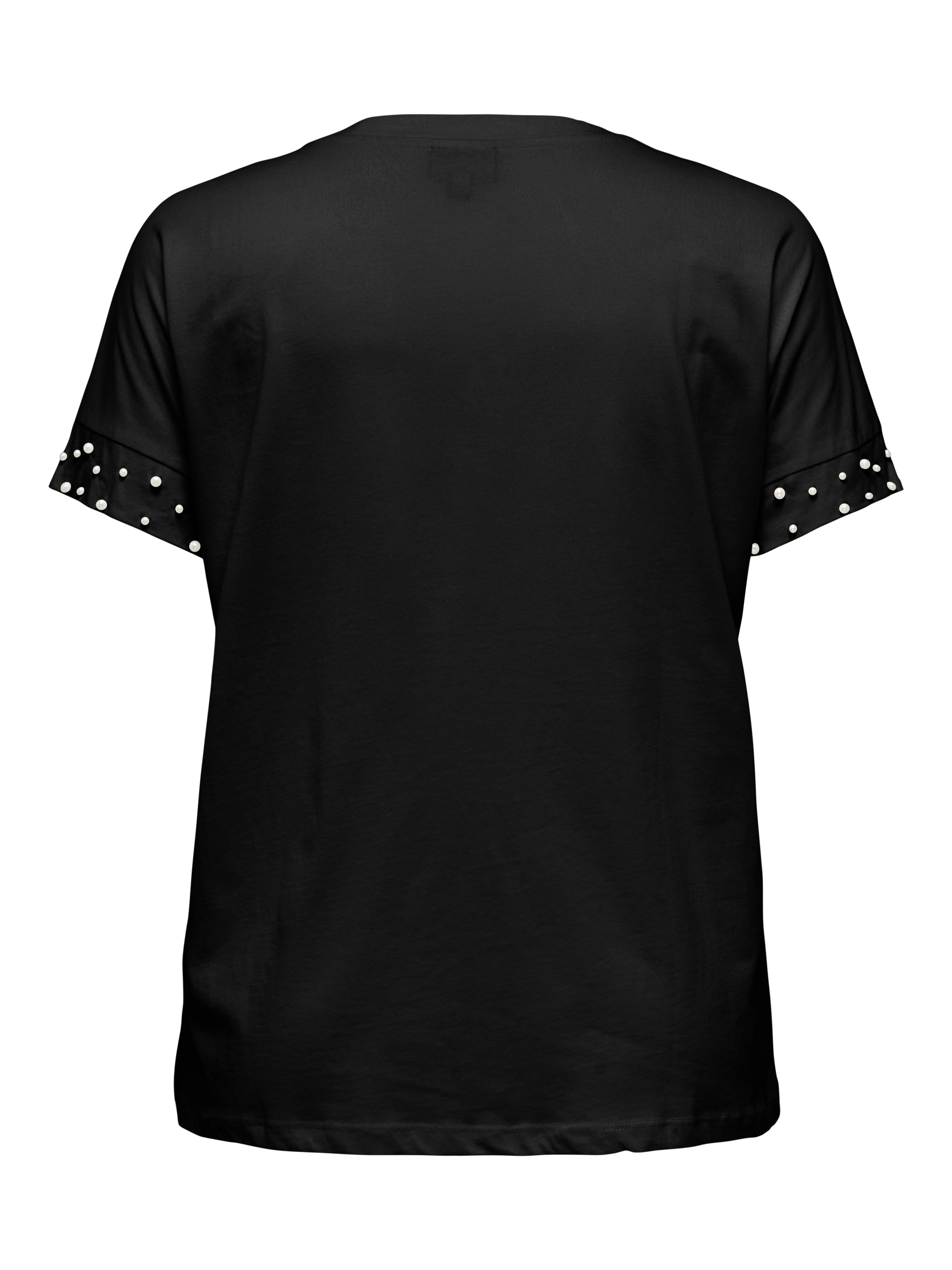 ONLY CARMAKOMA Kurzarmshirt »CAROLIVIA S/S LOOSE O-NECK TOP JRS«, mit Zierperlen