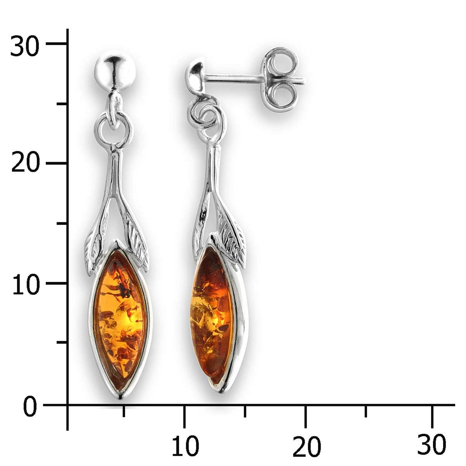 OSTSEE-SCHMUCK Paar Ohrhänger »- Jarla - Silber 925/000 - Bernstein«