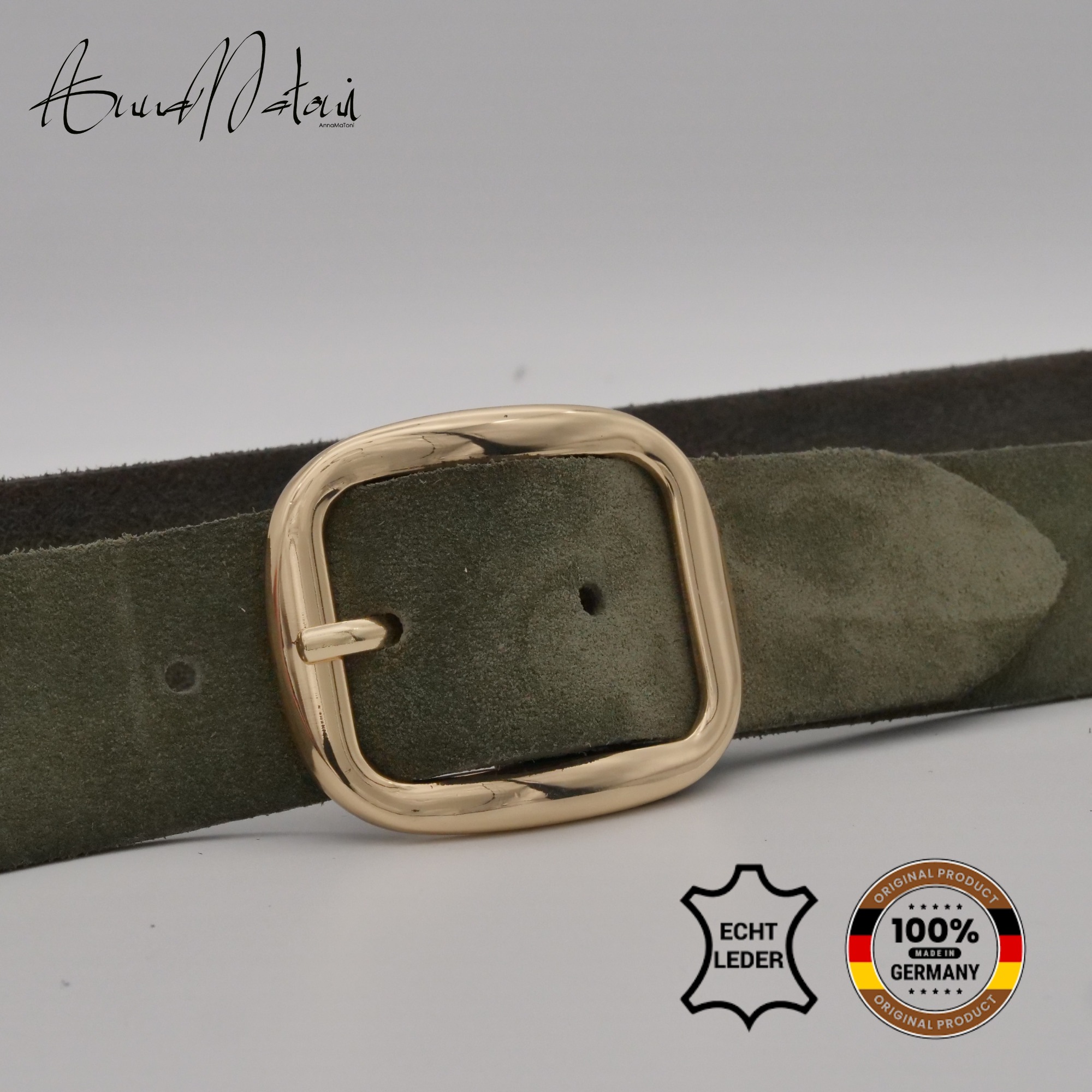 AnnaMatoni Ledergürtel »AnnaMatoni Damen Ledergürtel in hochwertigem Velour Leder 3,5cm«