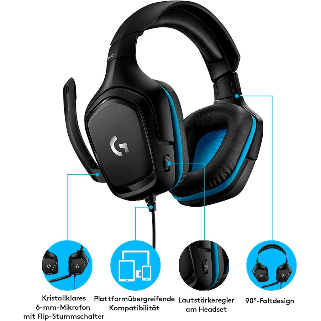 Logitech G Gaming-Headset »G432 - LEATHERETTE - EMEA«
