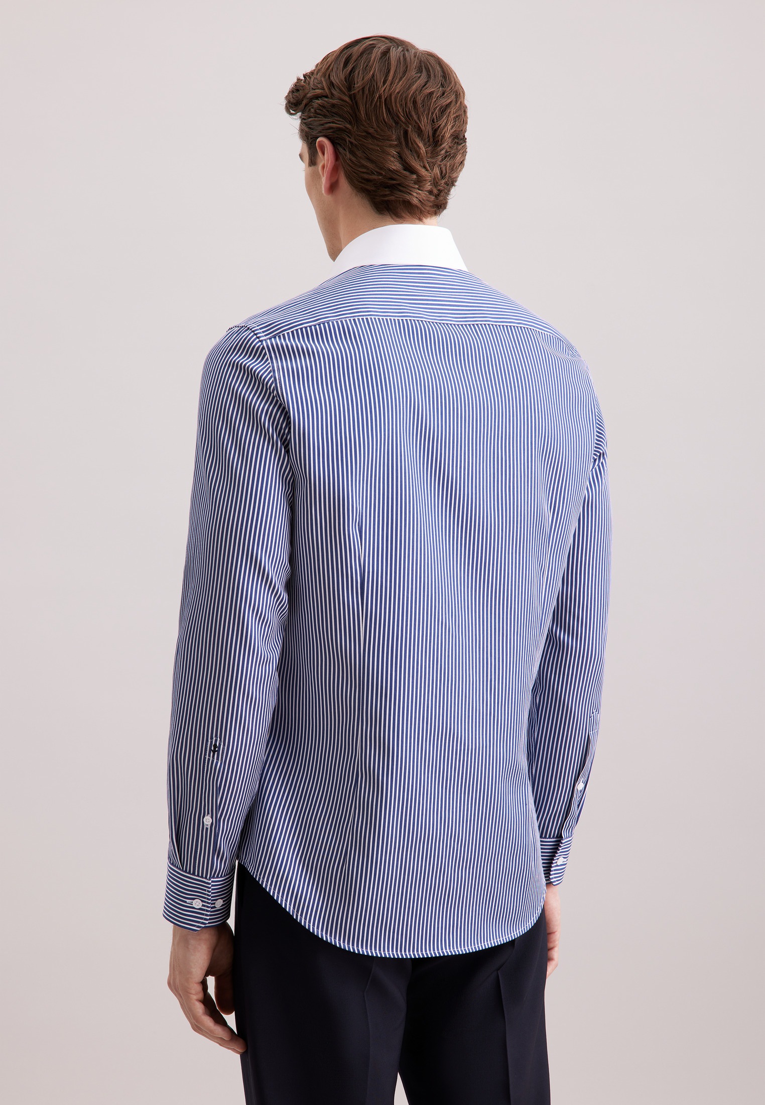 seidensticker Businesshemd »Schwarze Rose« Slim 1/1 Haifischkragen Gestreift