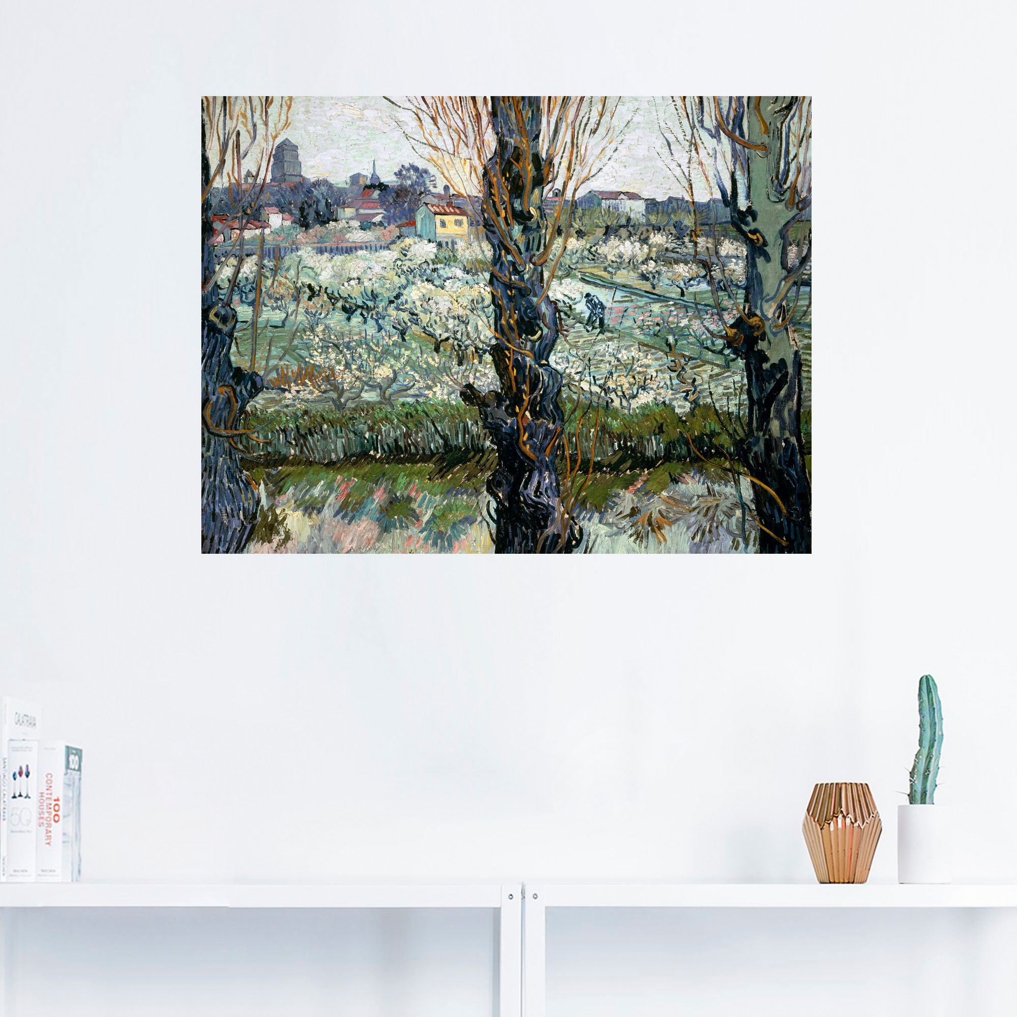 Artland Leinwandbild »Blick auf Arles. 1889«, Wiesen & Bäume, (1 St.), auf Keilrahmen gespannt