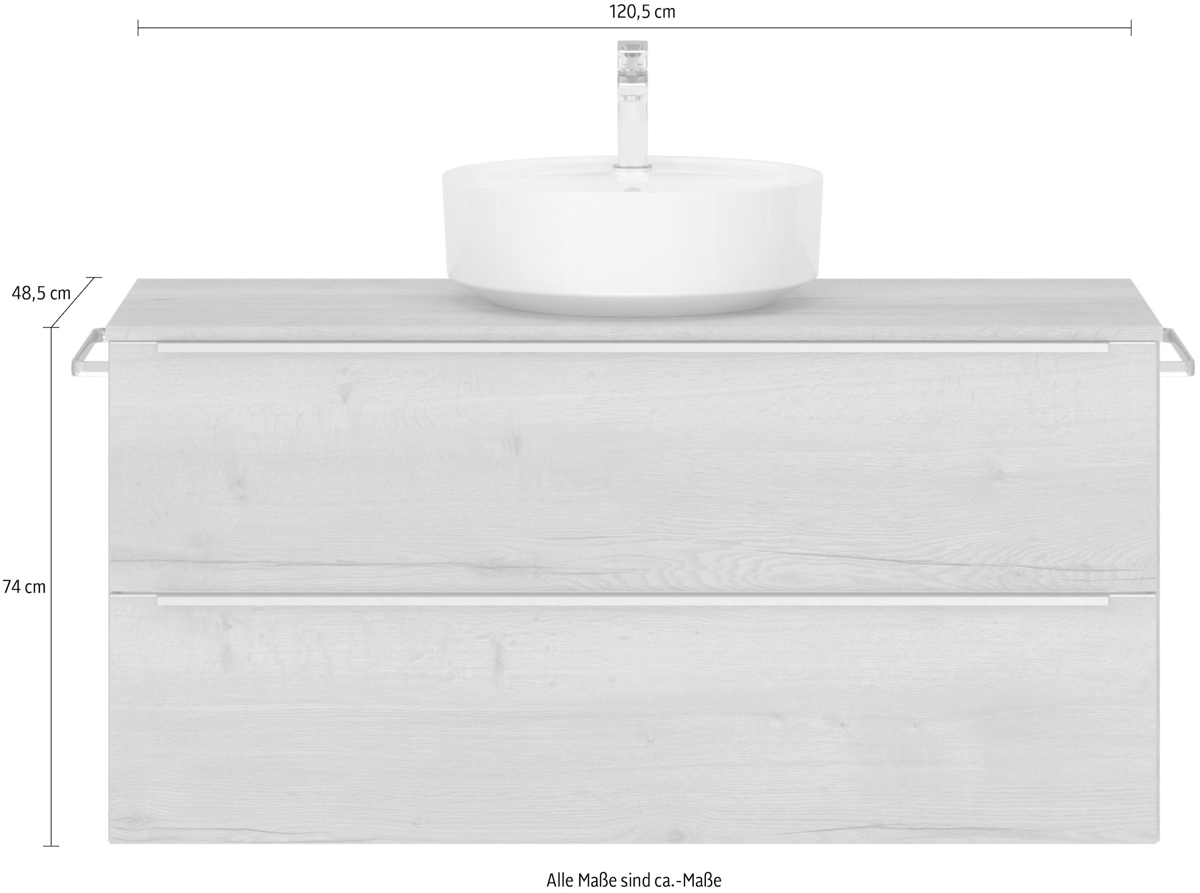nobilia® Badmöbel-Set »Alvene«, (1 St., vormontiert, mit Soft-Close), in vier Breiten