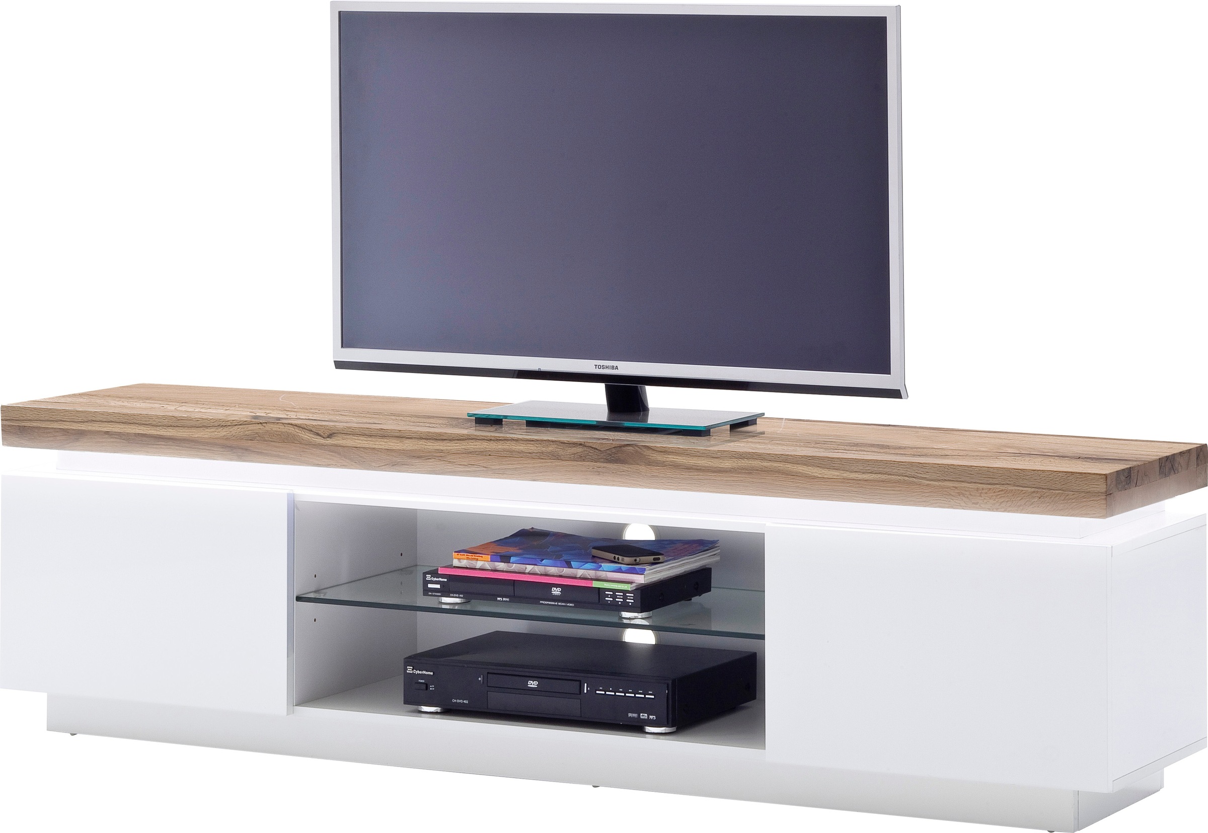 MCA furniture Lowboard »Romina«, mit LED Beleuchtung weiß dimmbar, inkl. Fernbedienung