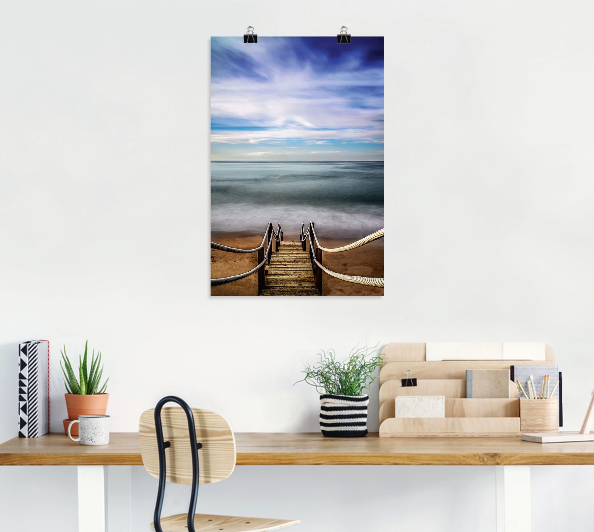 Artland Poster "Holzsteg am Meer", Strandbilder, (1 St.), als Alubild, Lein günstig online kaufen