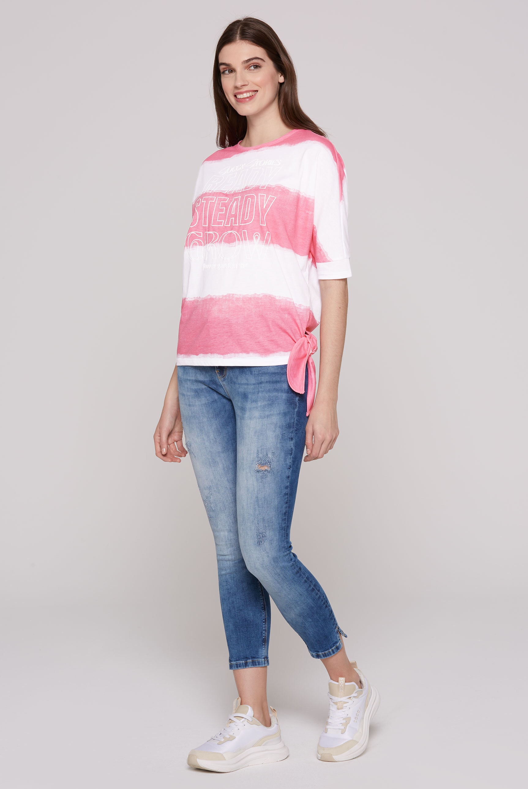 SOCCX Rundhalsshirt, mit Knoten-Saum