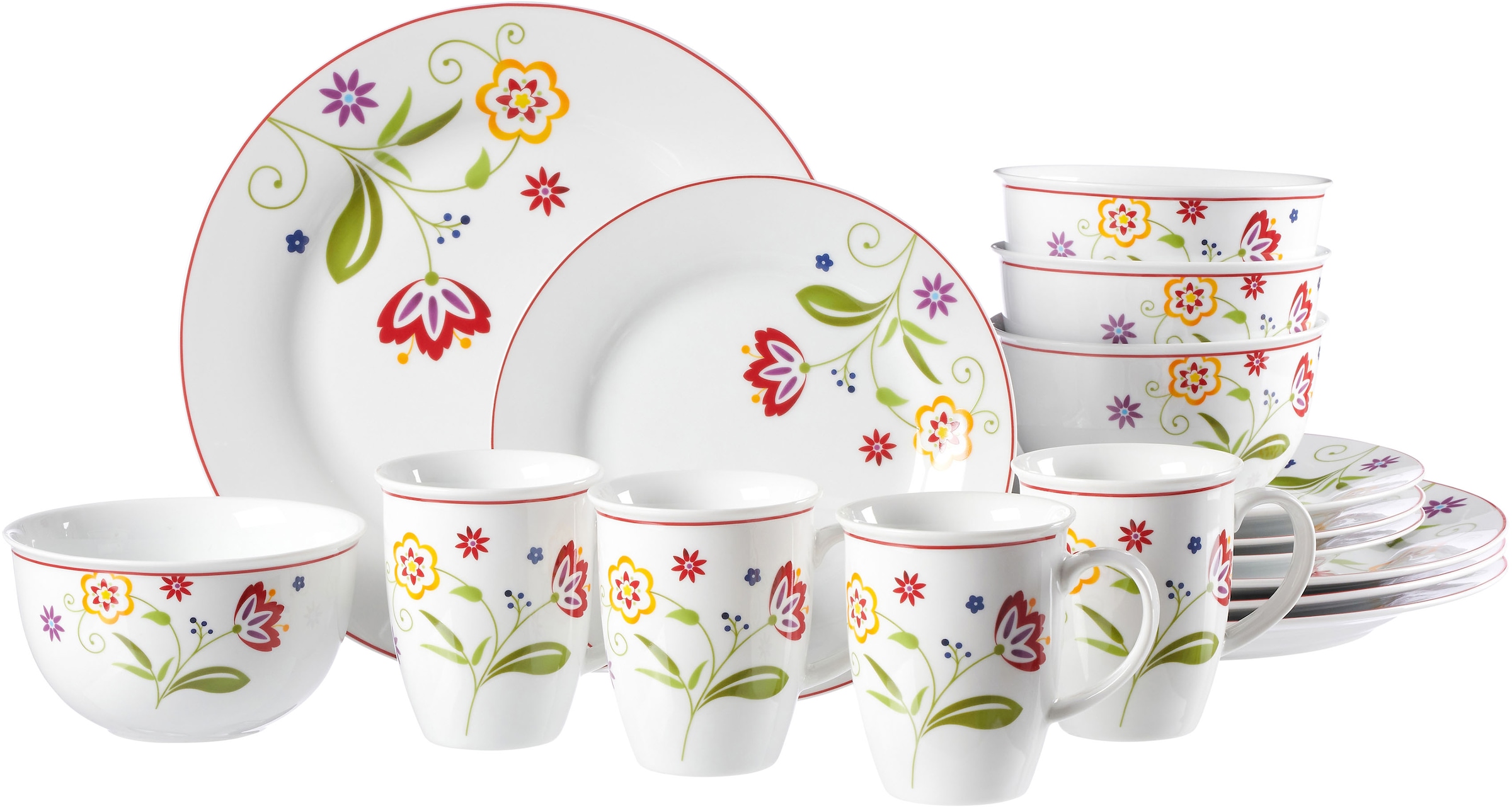 für Personen Kombiservice Paisley-Blüten-Dekor, Maha«, & BAUR 16 Shanti Service (Set, Breker 4 Teile, Ritzenhoff tlg.), | 16 »Geschirr-Set,