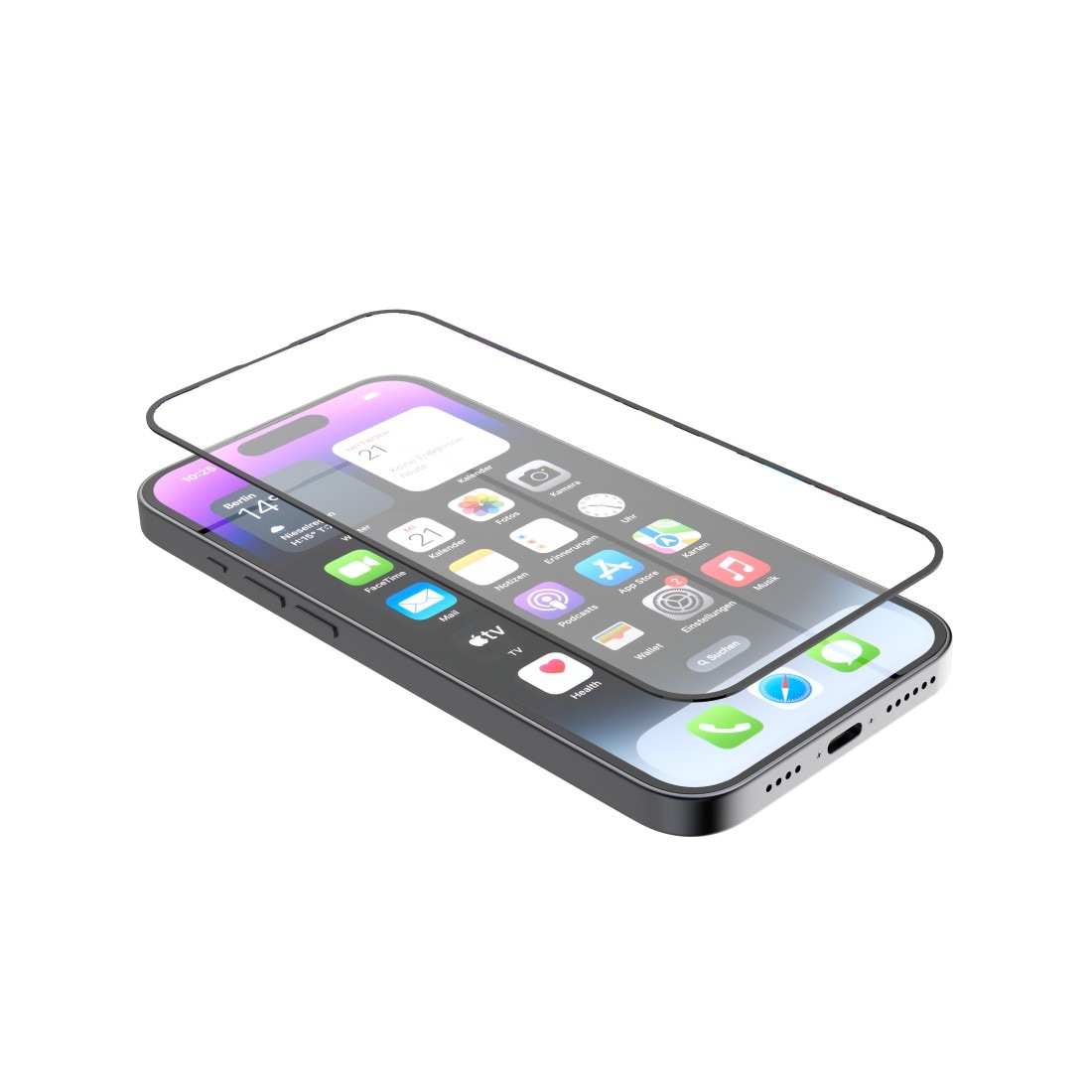 Hama Displayschutzglas »Panzerglas Hiflex Eco für Apple iPhone 15 Pro, Full-Cover flexibel«, für Apple iPhone 15 Pro