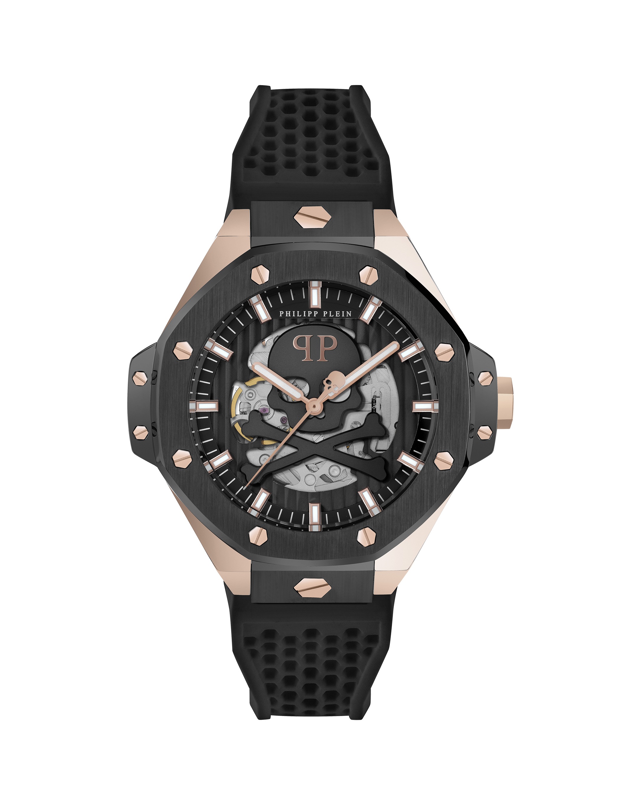 PHILIPP PLEIN Herren Luxusuhr "Skeleton Royal", rosa, Armbanduhren