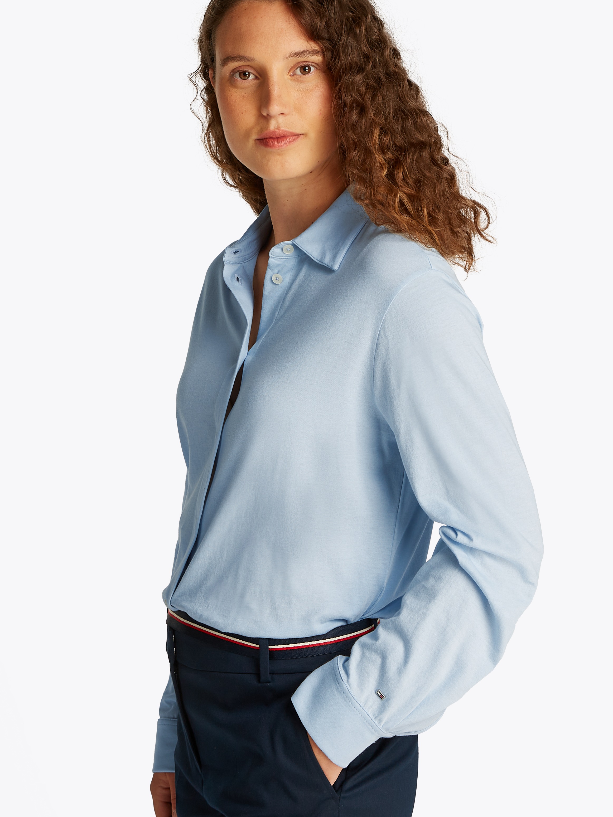 Tommy Hilfiger Klassische Bluse "CASUAL BTN DOWN SHIRT LS", mit Metalllabel günstig online kaufen