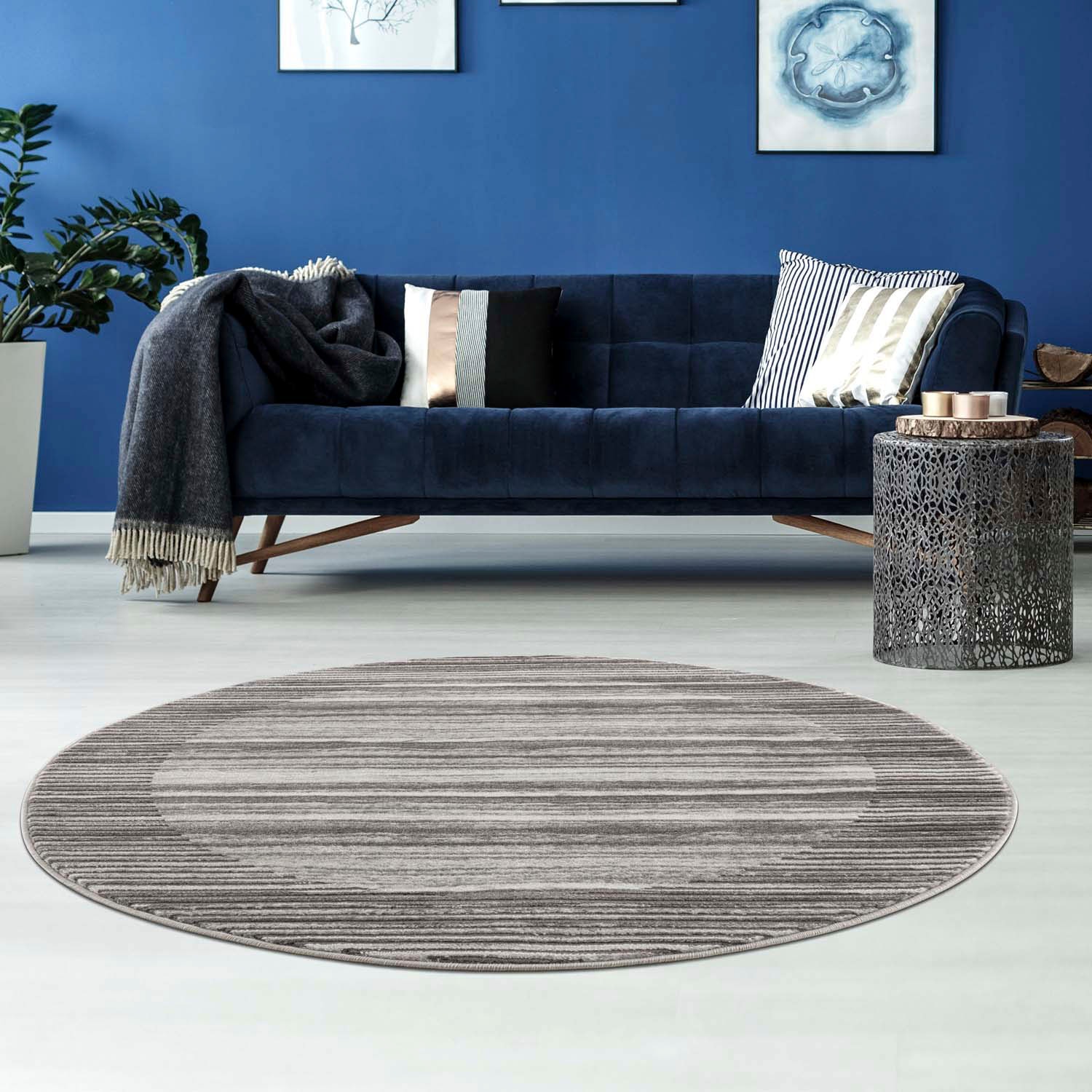 Carpet City Teppich »Noa 9301«, rund, Kurzflor, Modern, Weicher For, Pflegeleicht