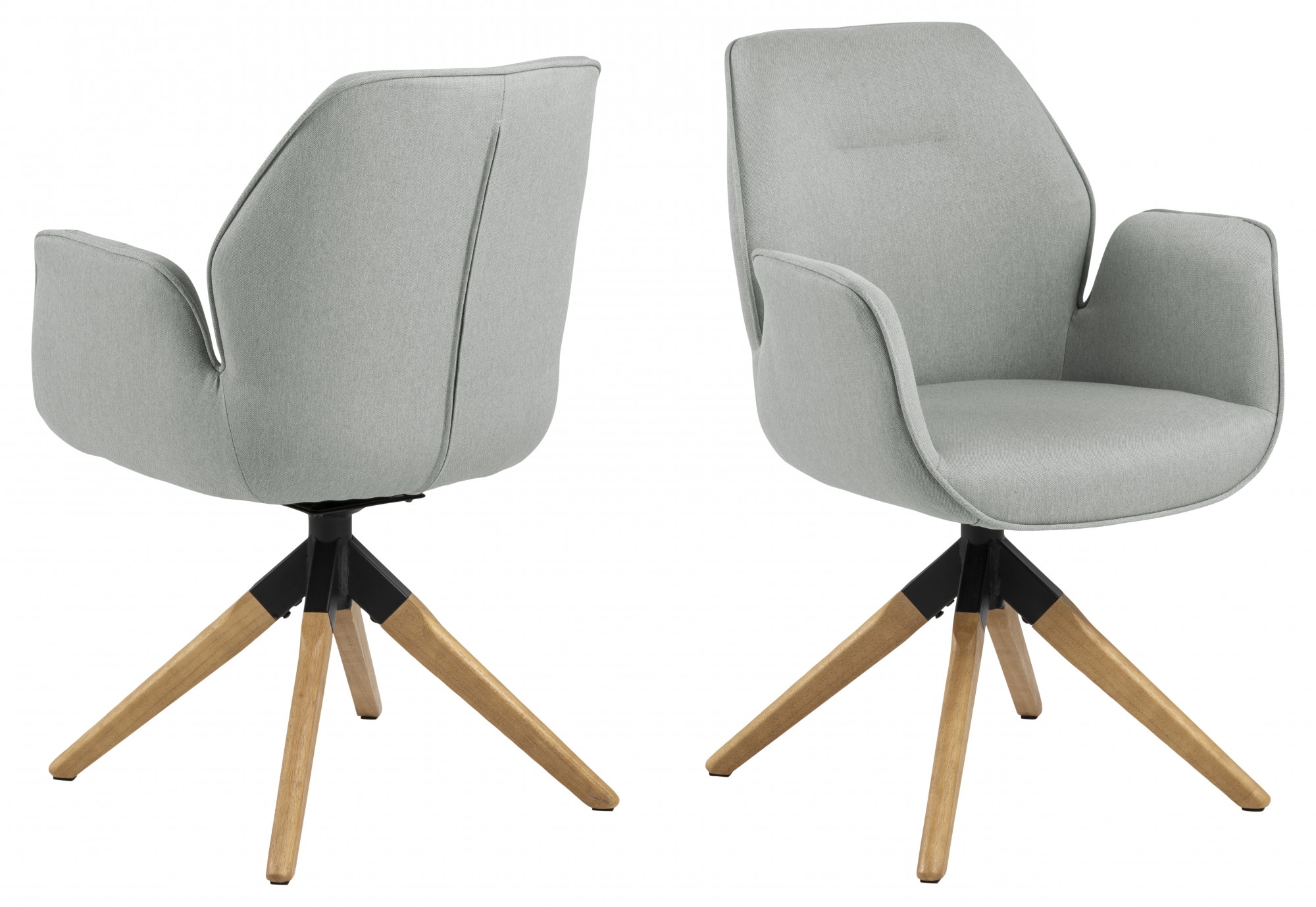 ACTONA GROUP Esszimmerstuhl »Alma«, 1 St., Polyester, mit eleganten Kedern, Drehstuhl mit Rückholfunktion