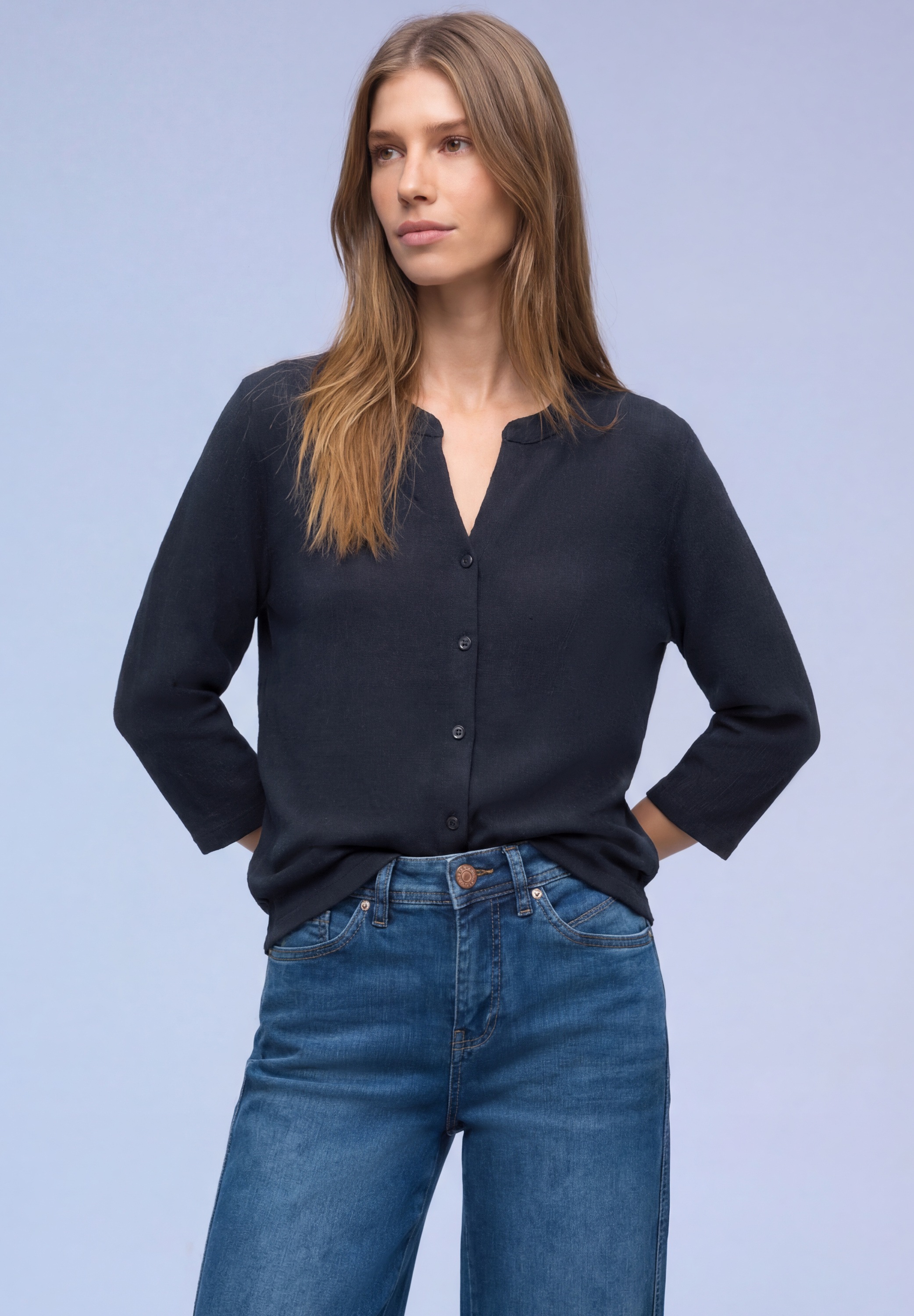 STREET ONE 3/4-Arm-Shirt mit Strukturmix günstig online kaufen