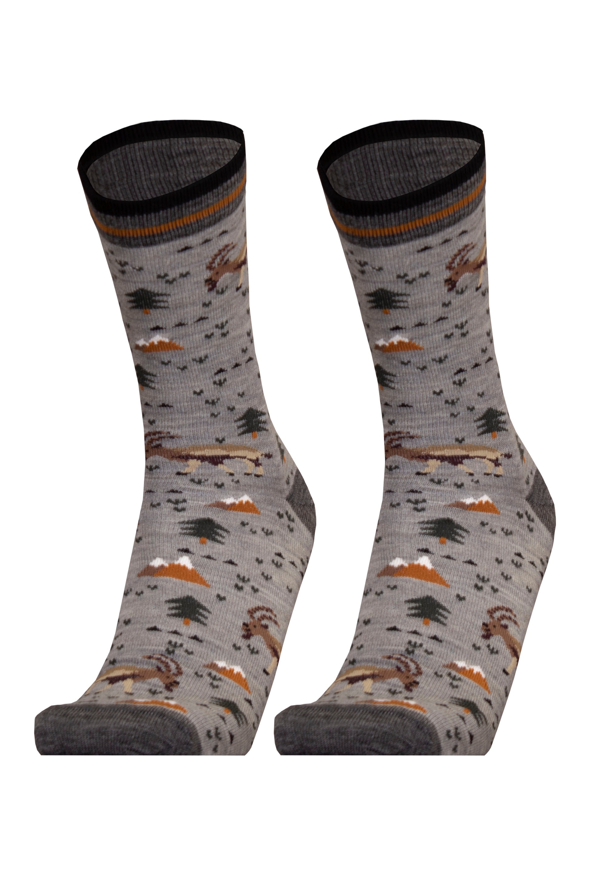 UphillSport Socken »IBEX 2er Pack«, (2 Paar), mit winterlichen Motiven