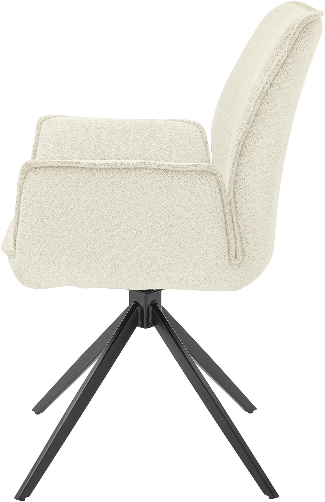 Musterring Esszimmerstuhl »Tiama«, (Set), 2 St., Bouclé, Stativgestell aus Eisen schwarz, 180° drehbar, Stoff Cord oder Bouclé