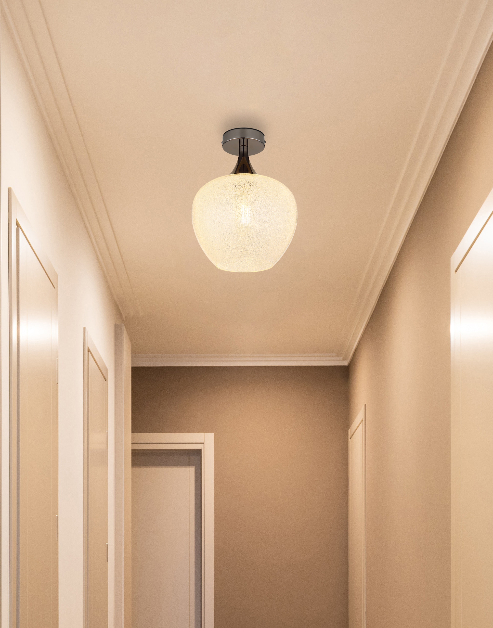 GLOBO LIGHTING Deckenleuchte »MAXY«, Leuchtmittel E27 | ohne Leuchtmittel, Deckenlampe/schwarz-chrom/Glas klar/Acrylkristalle