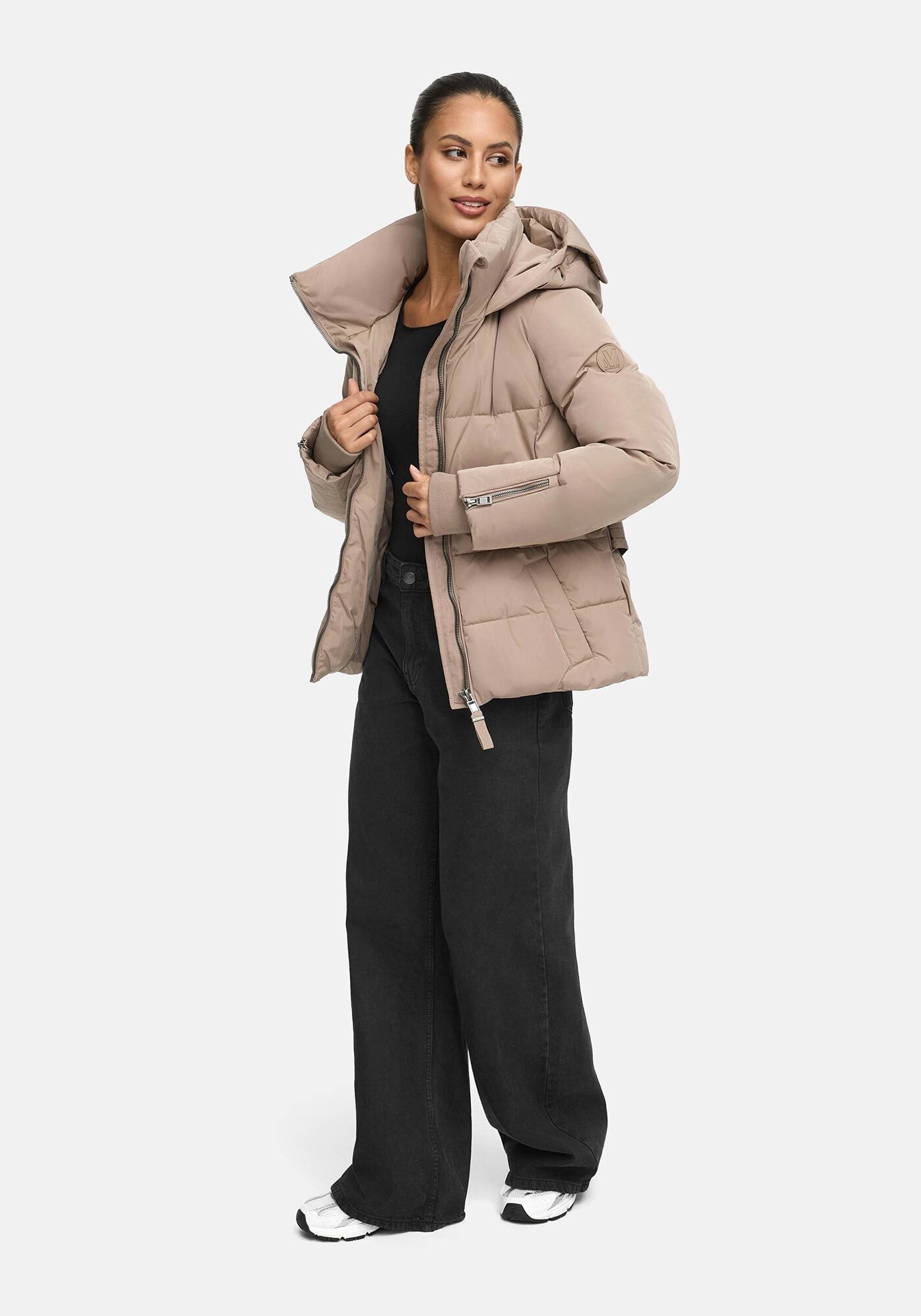 Marikoo Winterjacke "Aleynaa" mit extra hohem Kragen und elastischem Taille günstig online kaufen