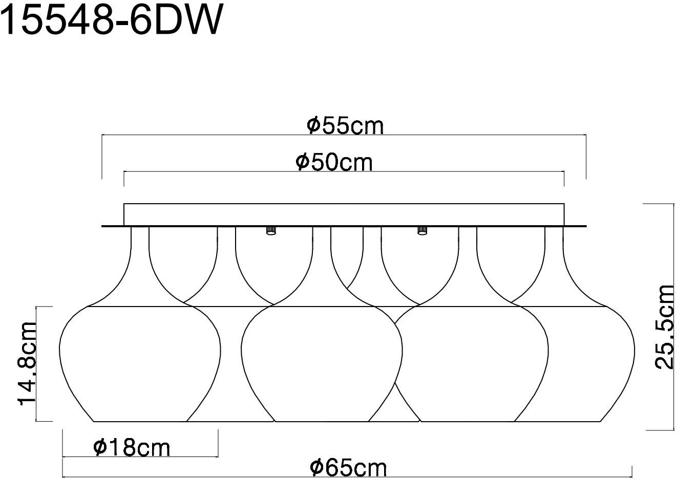 GLOBO LIGHTING Deckenleuchte »MAXY«, Leuchtmittel E27 | ohne Leuchtmittel, Deckenlampe/Glas klar/ø: 650mm/Dekorillen/Wohnzimmer