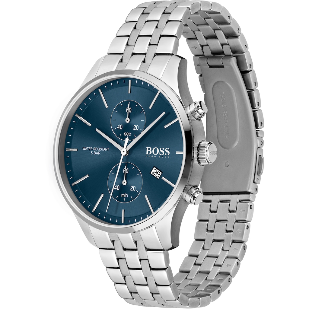 BOSS Chronograph »ASSOCIATE, 1513839«, Quarzuhr, Herrenuhr, Armbanduhr, Stoppfunktion, Datum