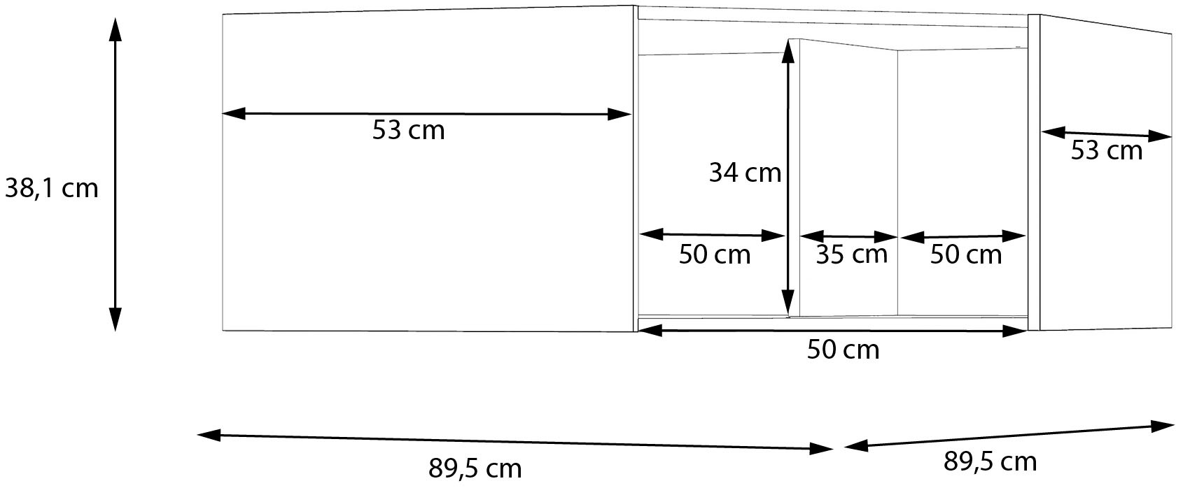 FORTE Schrankaufsatz, Eckschrankaufsatz, Stauraum, optimale Raumnutzung