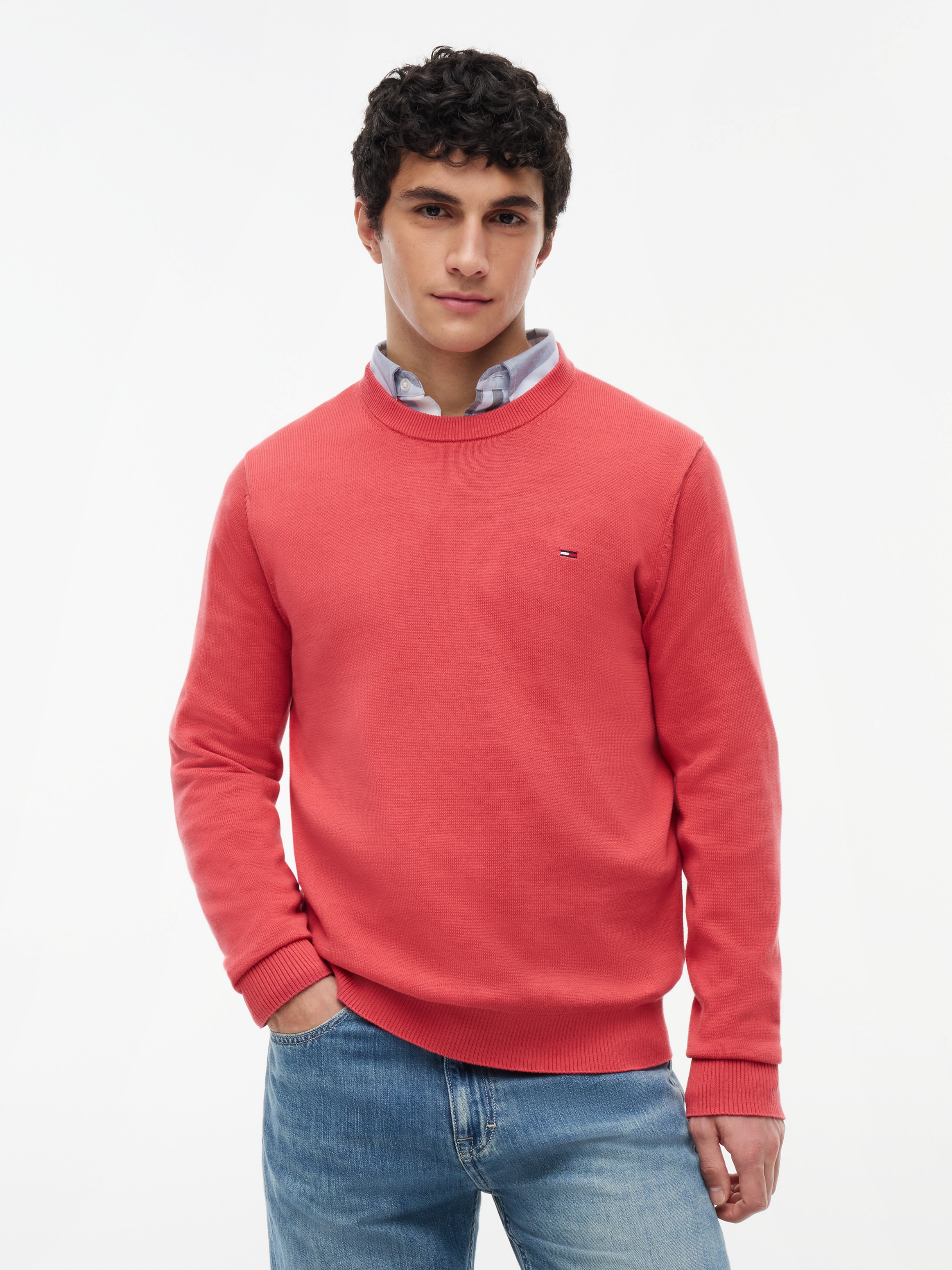Tommy Jeans Strickpullover "TJM SLIM FIT LIGHT SWEATER" Slim fit mit Rundhalsausschnitt