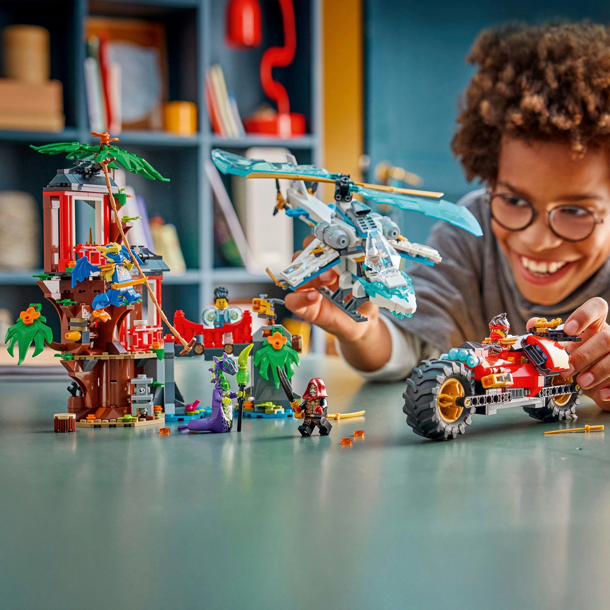 LEGO® Konstruktionsspielsteine »Showdown am Baumhaus mit dem Ninja-Bike (71857), LEGO Ninjago«
