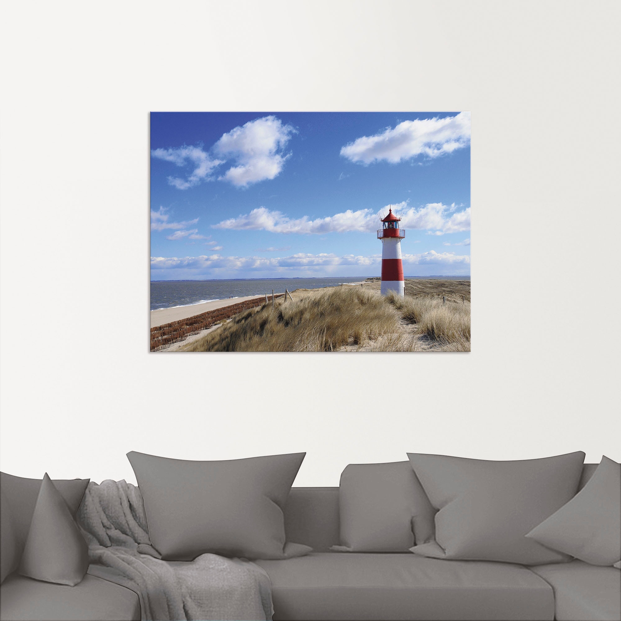 Artland Leinwandbild »Leuchtturm Sylt«, Gebäude, (1 St.), auf Keilrahmen gespannt