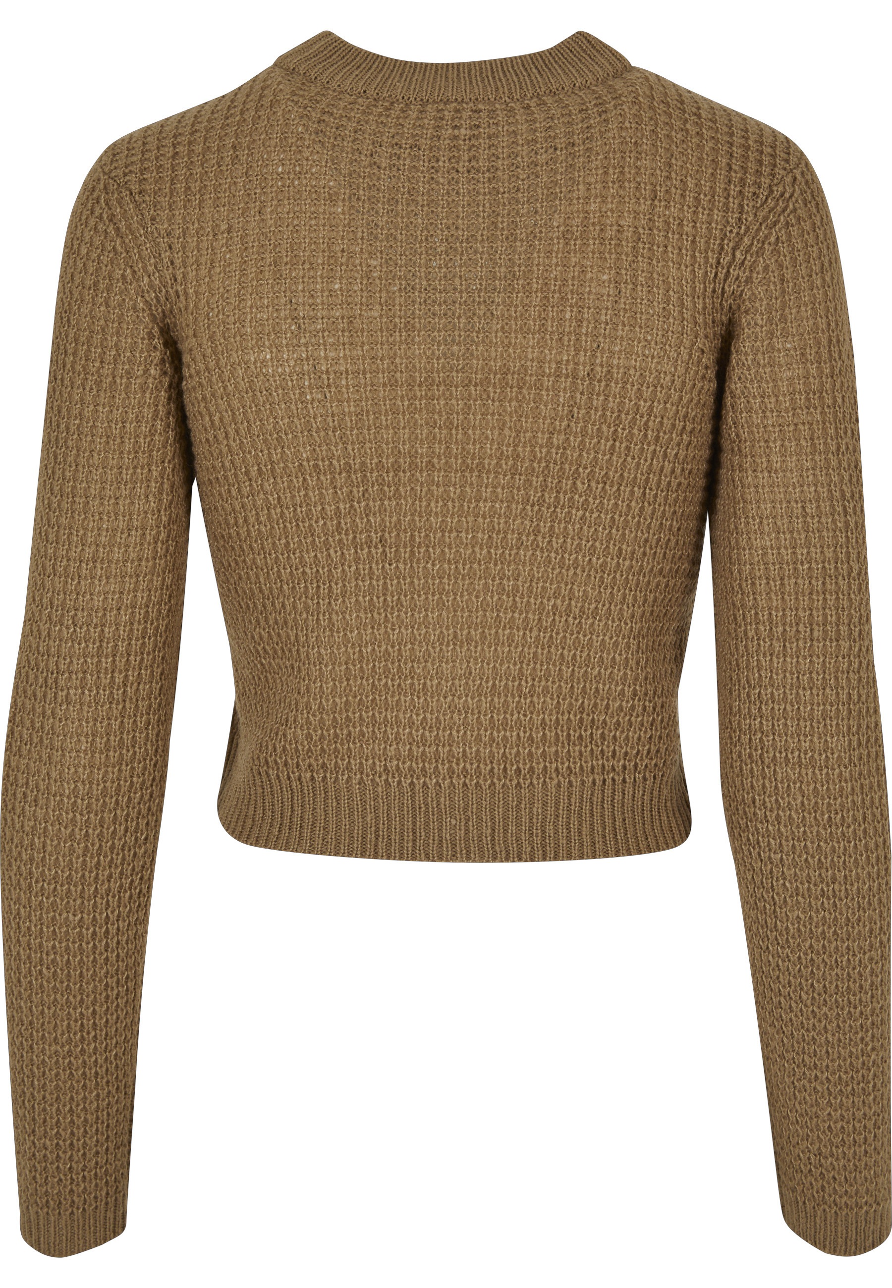 URBAN CLASSICS Fleecepullover »Urban Classics Damen Ladies Short Waffle Sweater«, 1 Stk.
