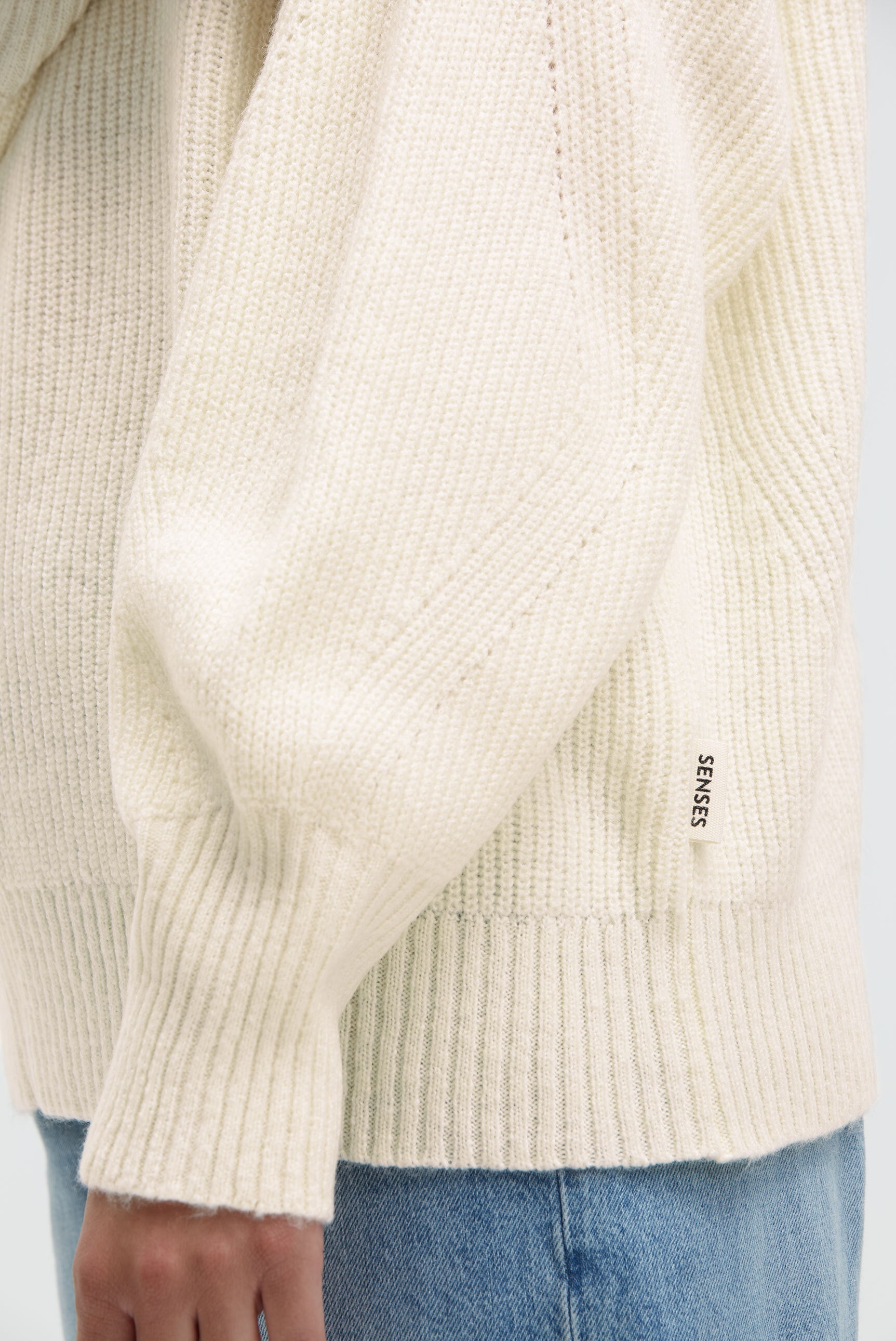 SENSES.THE LABEL Rundhalspullover im Rippstrickmuster