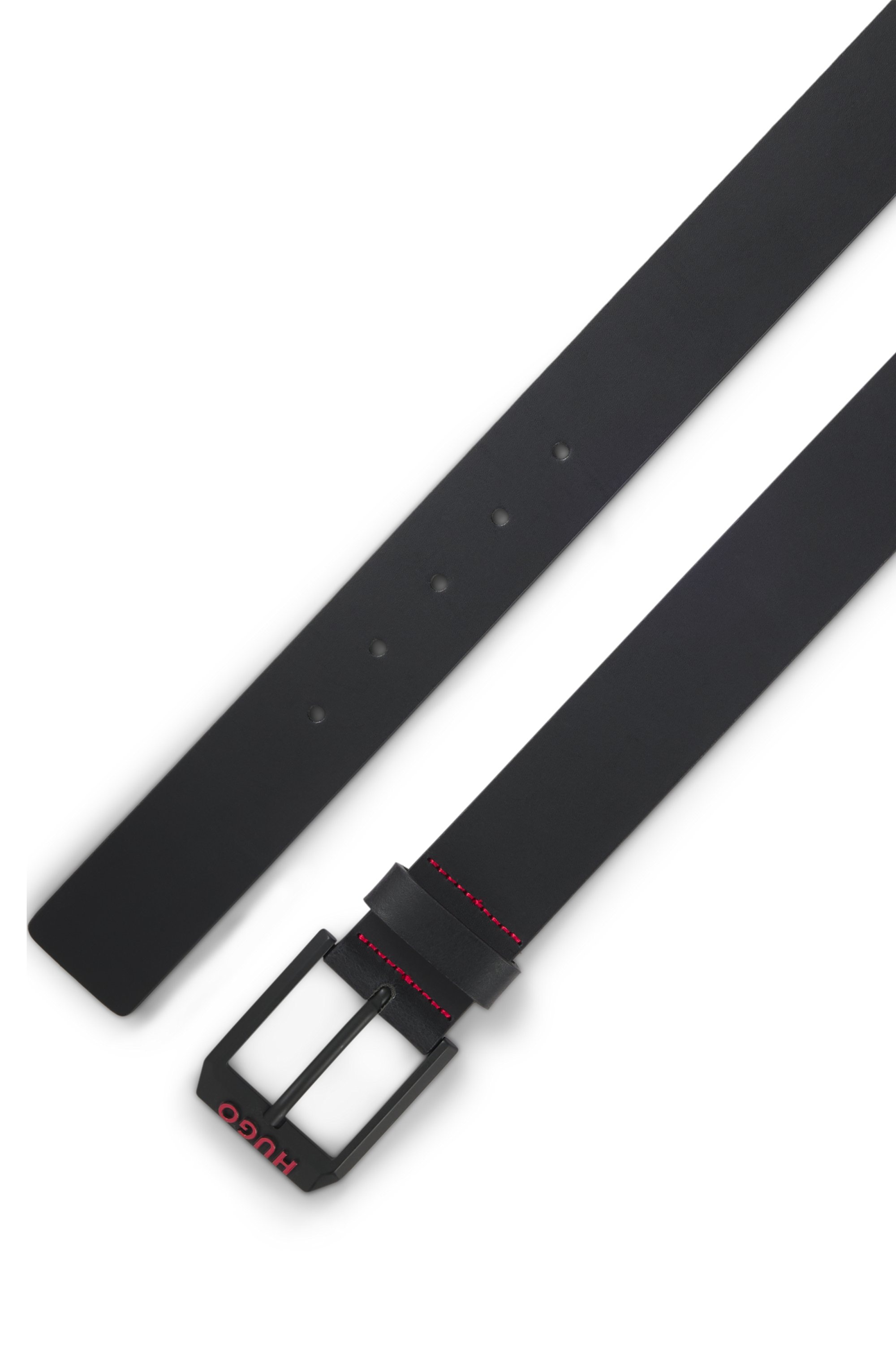 HUGO Ledergürtel "Gelio-B-Red Sz40" mit Markenschriftzug auf der Schließe günstig online kaufen