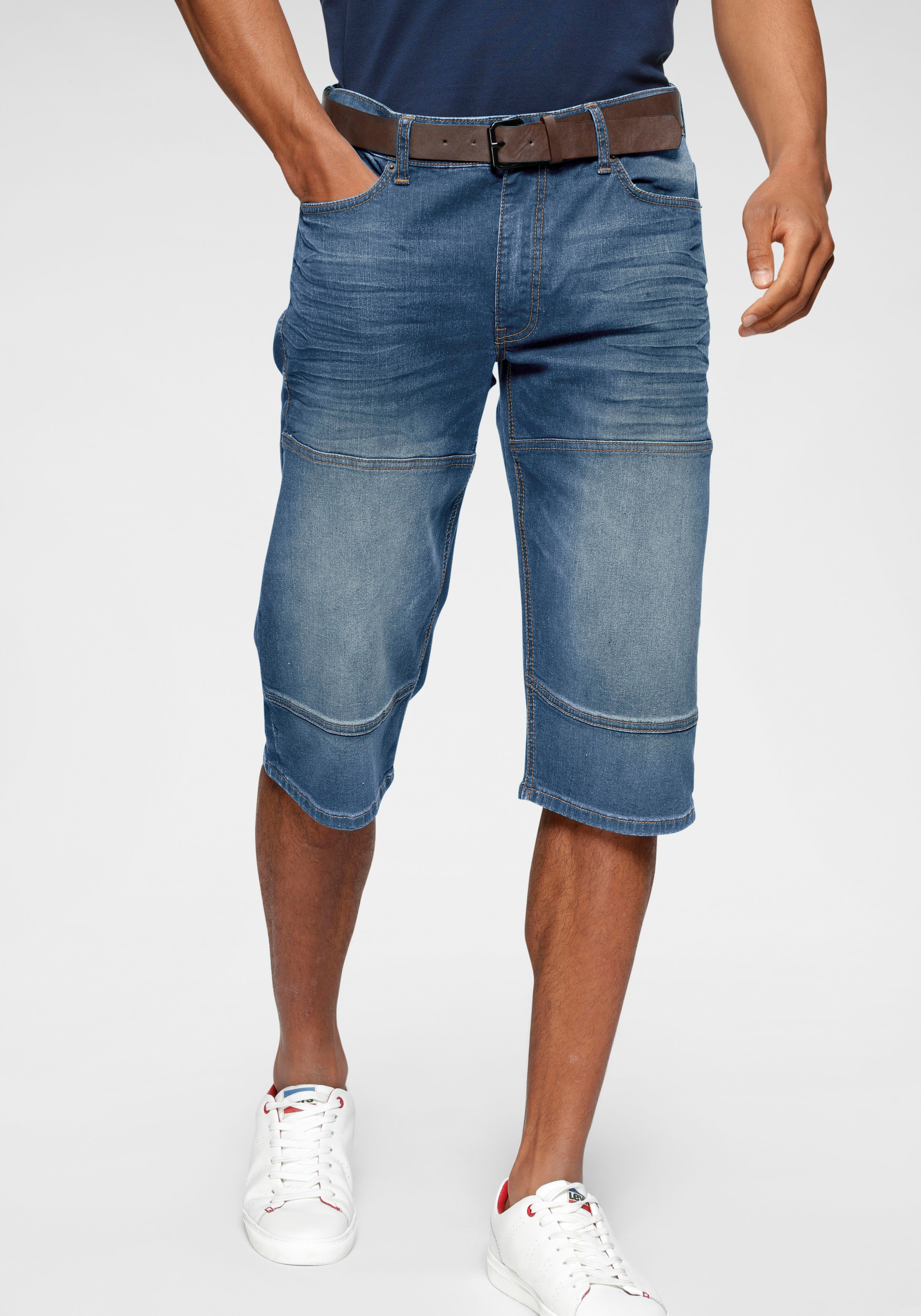 H.I.S Jeansbermudas "HANTZ" Set, mit abnehmbarem Gürtel, 2 Stk. gerader Bei günstig online kaufen