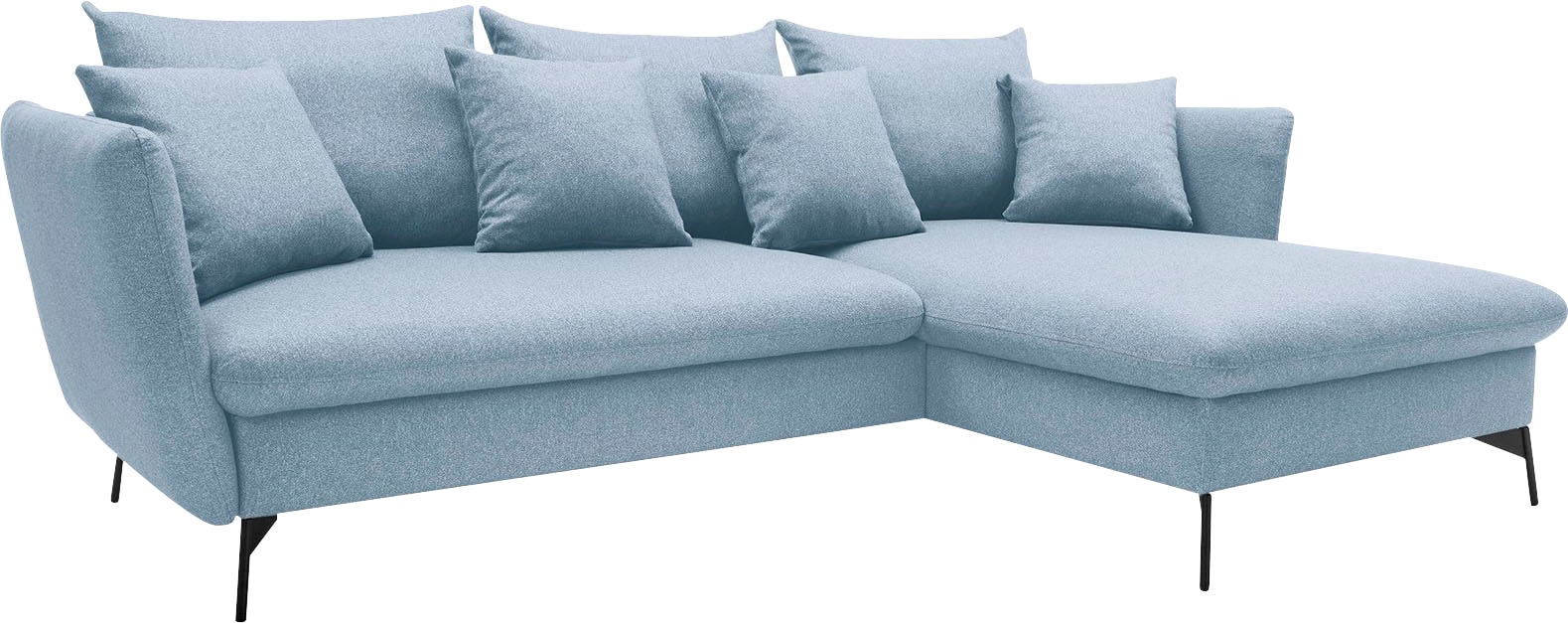 andas Ecksofa »LIVORNO,258 cm, L-Form,«, Schlaffunktion u. Bettkasten (139/224cm), Samt, Struktur, Webstoff