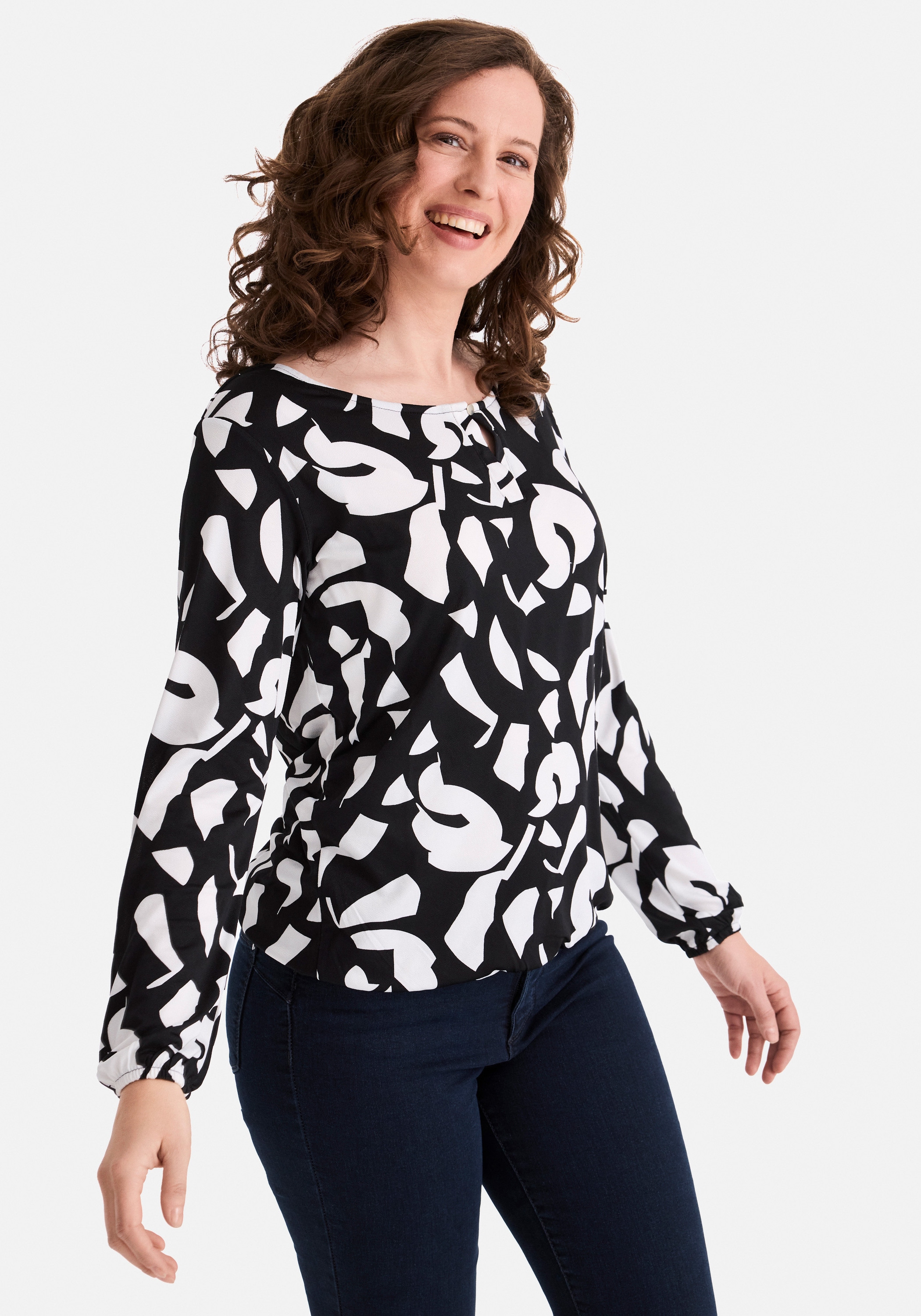 STOOKER WOMEN Langarmshirt "CALLA Print Langarmshirt" Regular Fit Blusen-Shirt mit grafischem Print für Damen