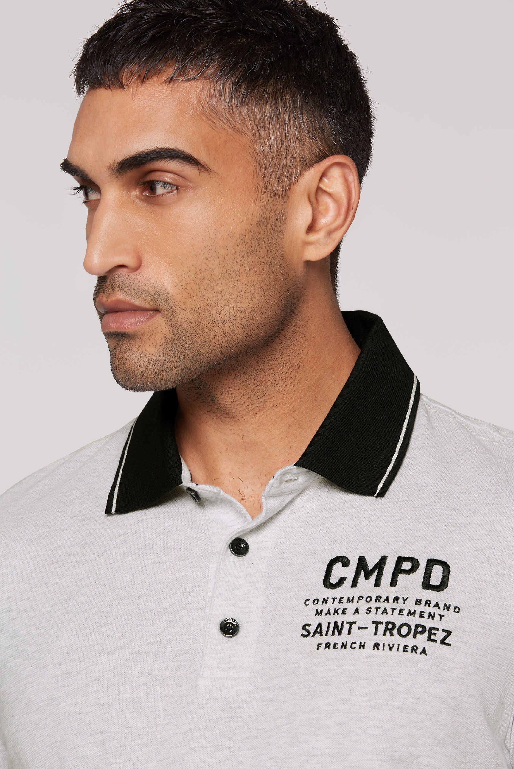 CMPD Poloshirt, mit Seitenschlitze und längerer Rückenpartie