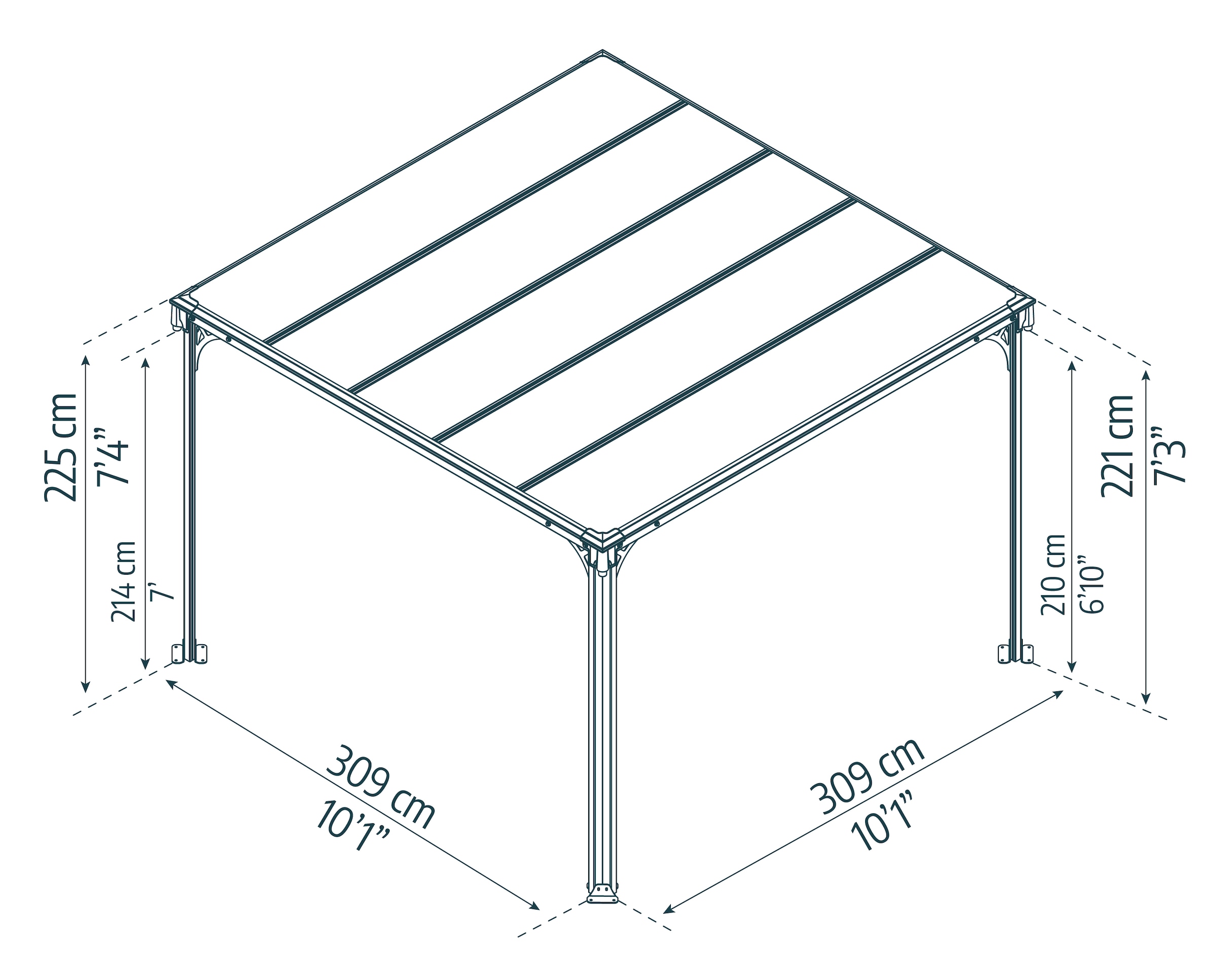 Palram - Canopia Pavillon »Milano«, BxT: 309x309 cm