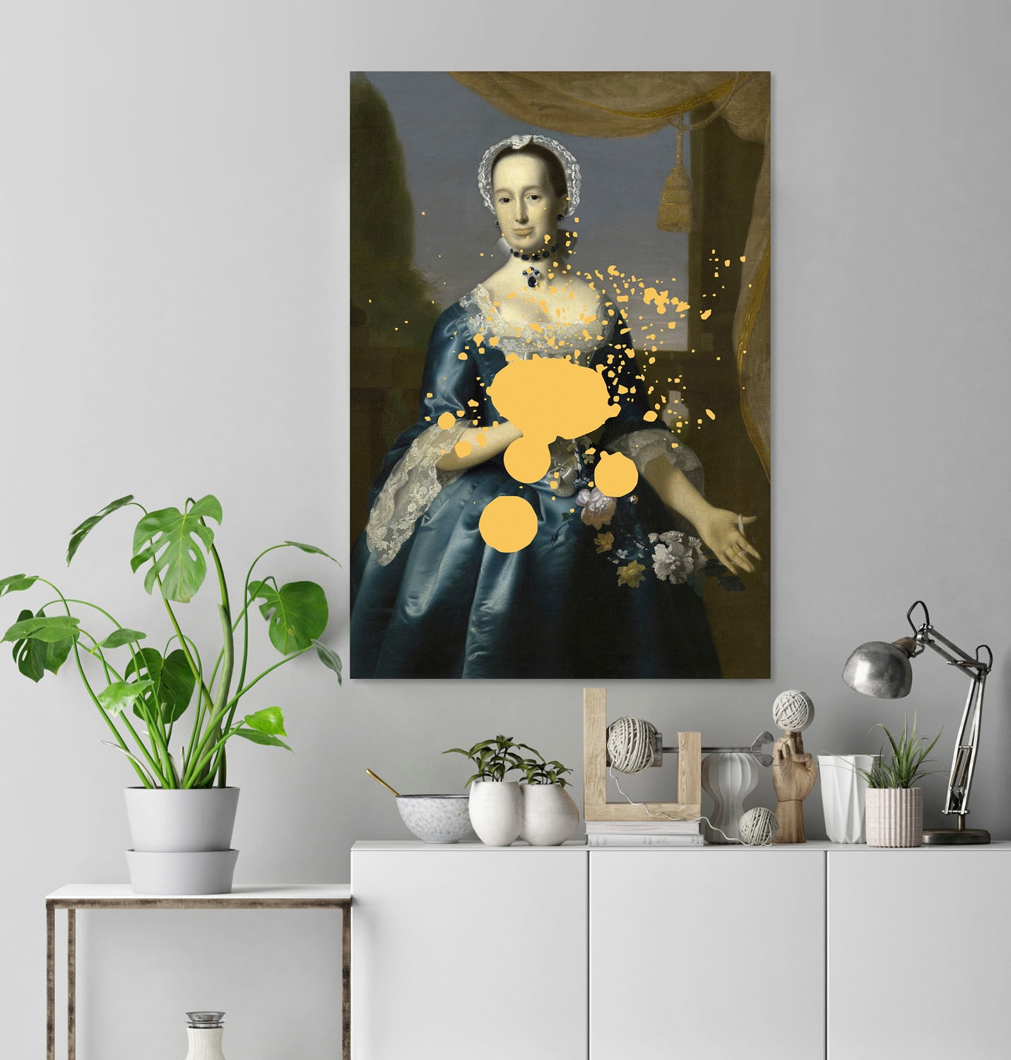 queence Acrylglasbild »Frau mit Farbklecks«, Kunst-Gemälde-Frau-Bilder von Frauen-Historische Persönlichkeiten-Formen, Fine Art-Print in Galeriequalität
