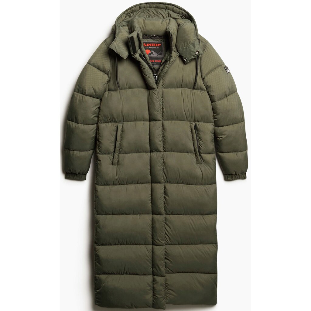 Superdry Steppjacke »RIPSTOP LONGLINE PUFFER JACKET«, mit Kapuze