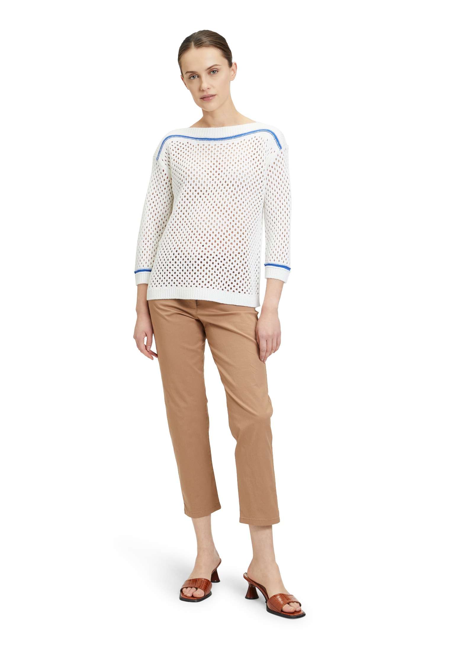 Betty Barclay Strickpullover »Betty Barclay Lochstrick-Pullover mit Strickdetails«, (1 tlg.), Kontraststeppung