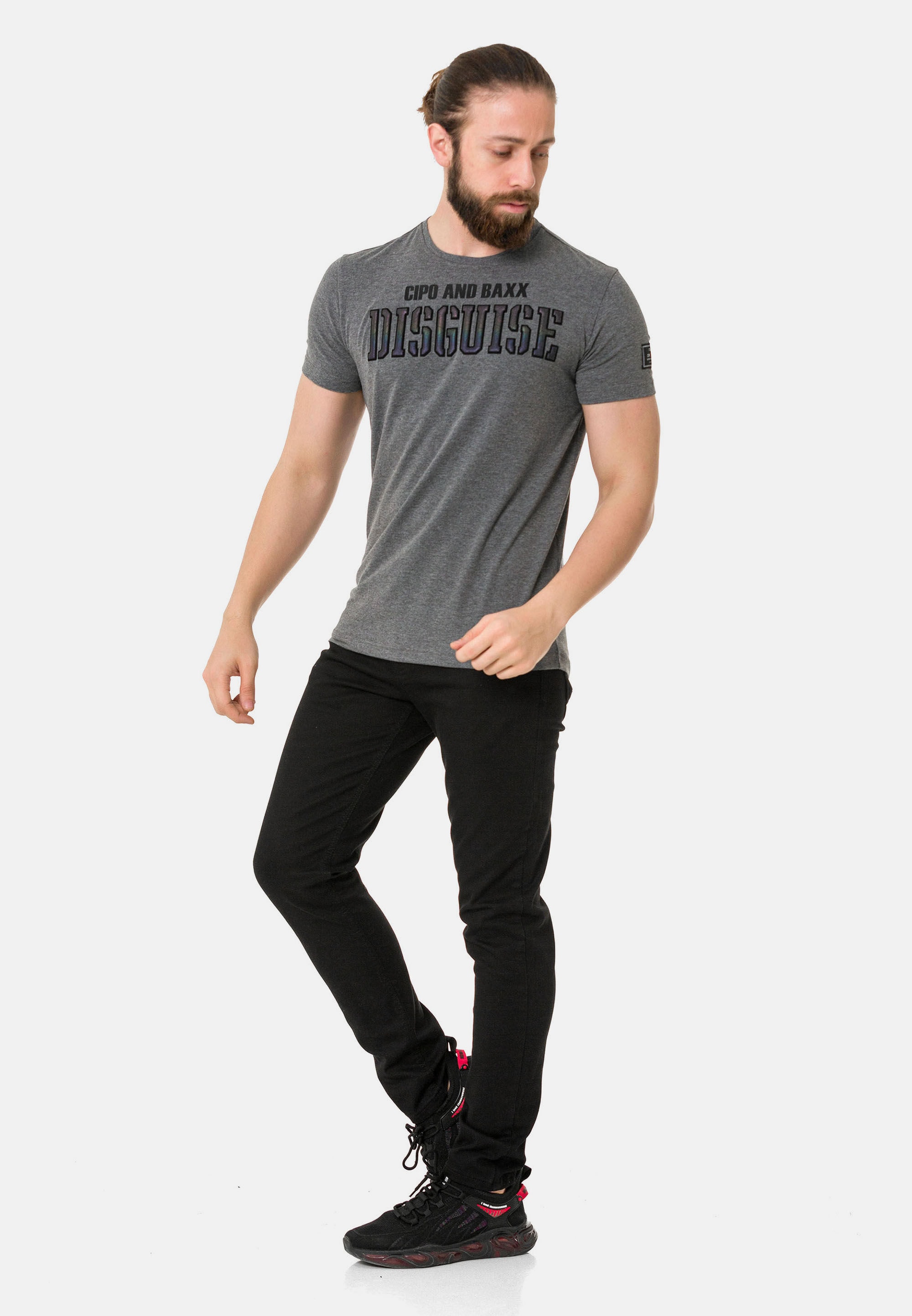 Cipo & Baxx T-Shirt »T-Shirt«, mit Rundhals-Ausschnitt
