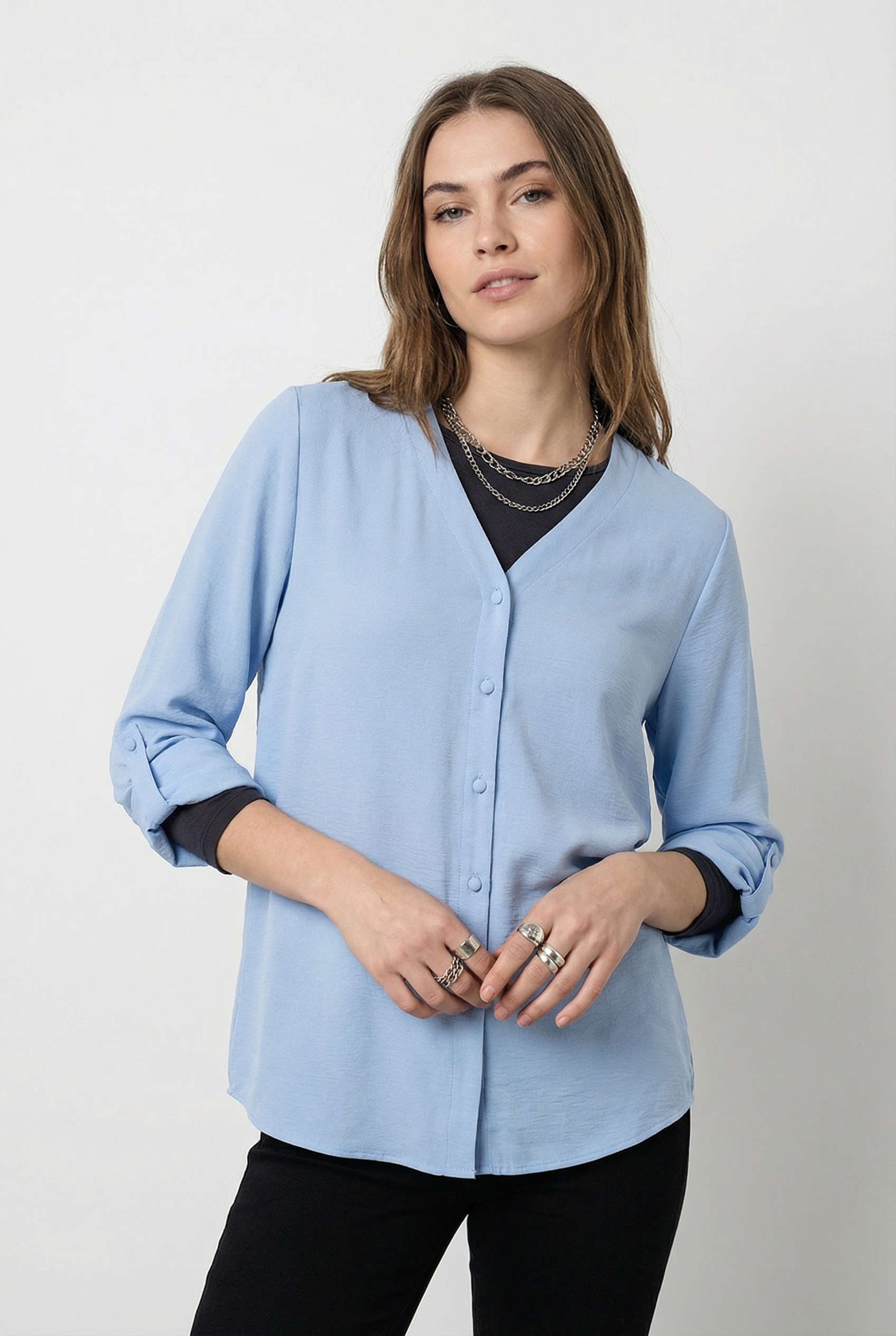 ONLY Shirtbluse "ONLJANA METTE V-NECK LS SHIRT NOOS WVN" günstig online kaufen