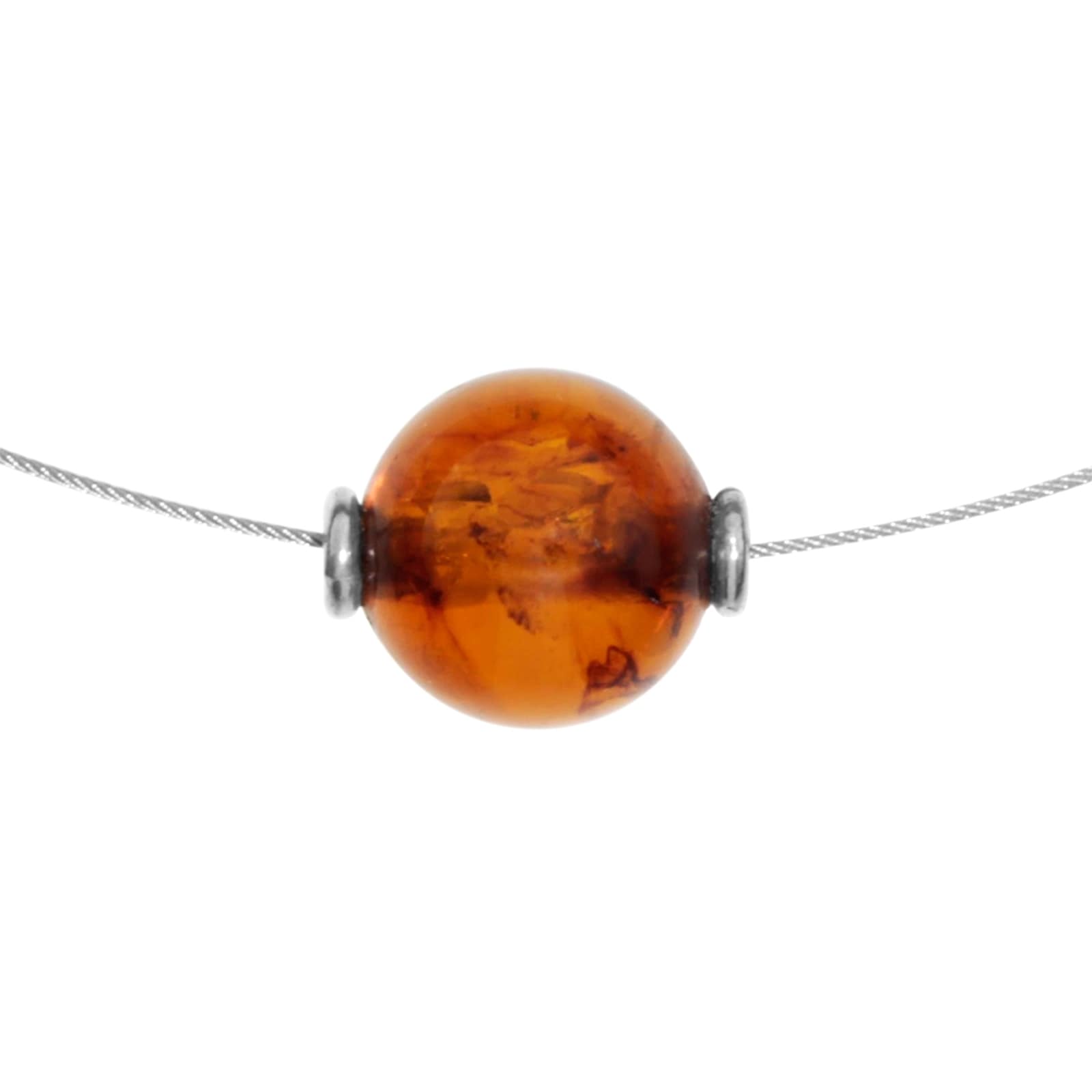 OSTSEE-SCHMUCK Collier »Ostsee-Schmuck Collier Bernsteinkugel 11 mm«, (1 tlg.)