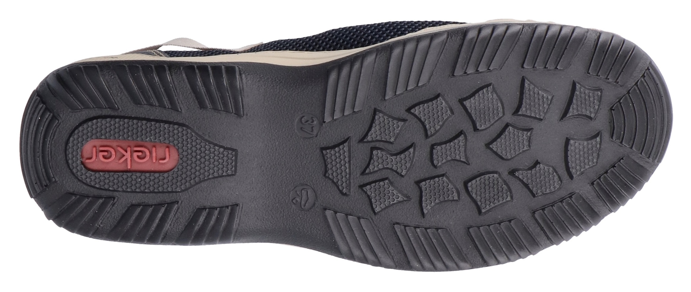 Rieker Klettschuh, Schlupfschuh, Slip on Sneaker mit farblich abgesetzten Ziernähten